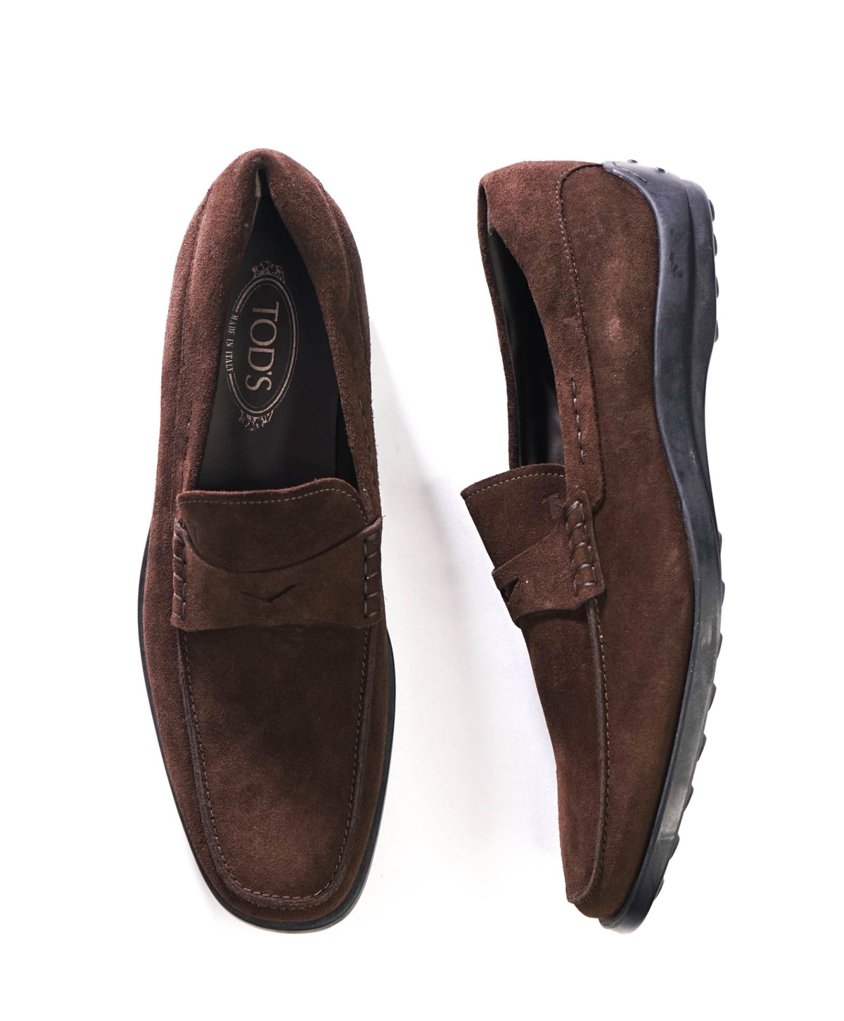 $825 TOD'S - Brown Suede Penny Loafers - US 11.5 (10.5UK)