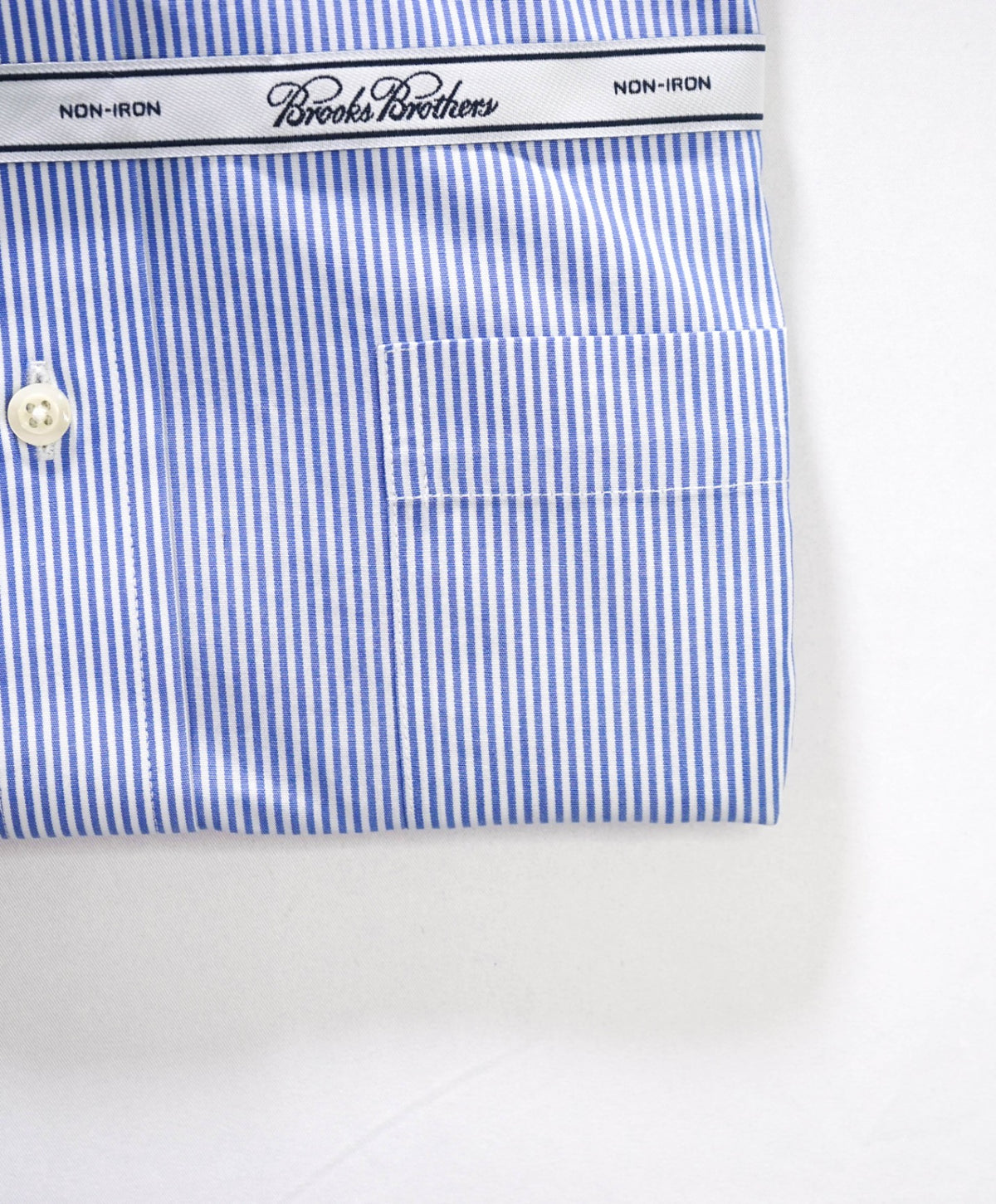 $128 BROOKS BROTHERS - Blue Stripe Non-Iron "REGENT" Shirt - 15 - 33