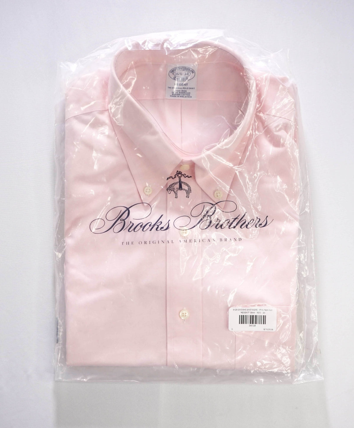 $128 BROOKS BROTHERS - Pink Non-Iron "REGENT" Shirt - 16.5 - 34