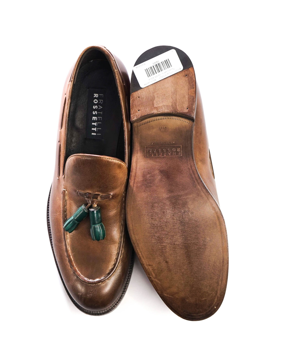 $1,050 FRATELLI ROSSETTI - Brown Leather Tassel Loafers - US 9.5 (8.5UK)