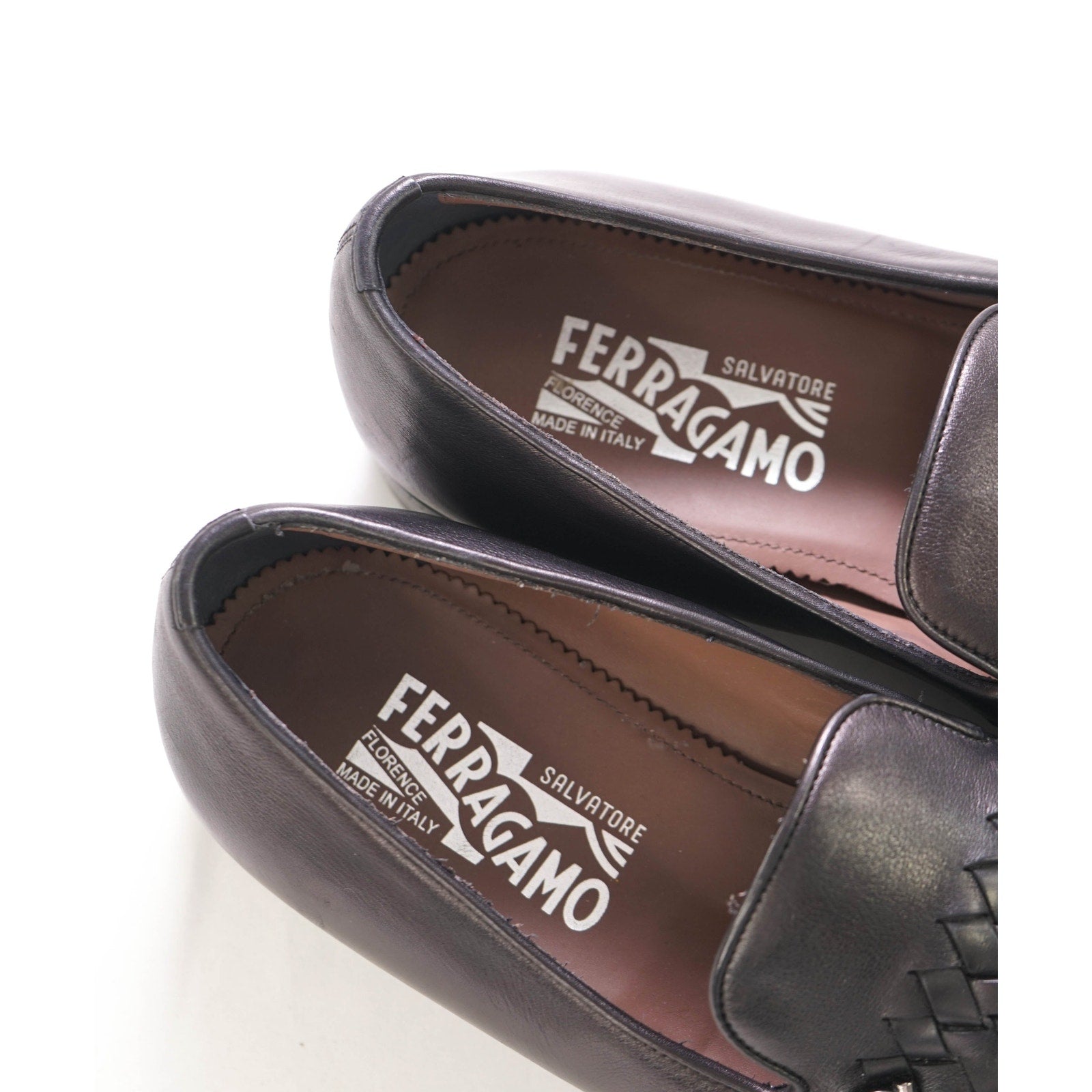 $850 SALVATORE FERRAGAMO - "PASSION" Braided Black Loafer - 9.5 EE US