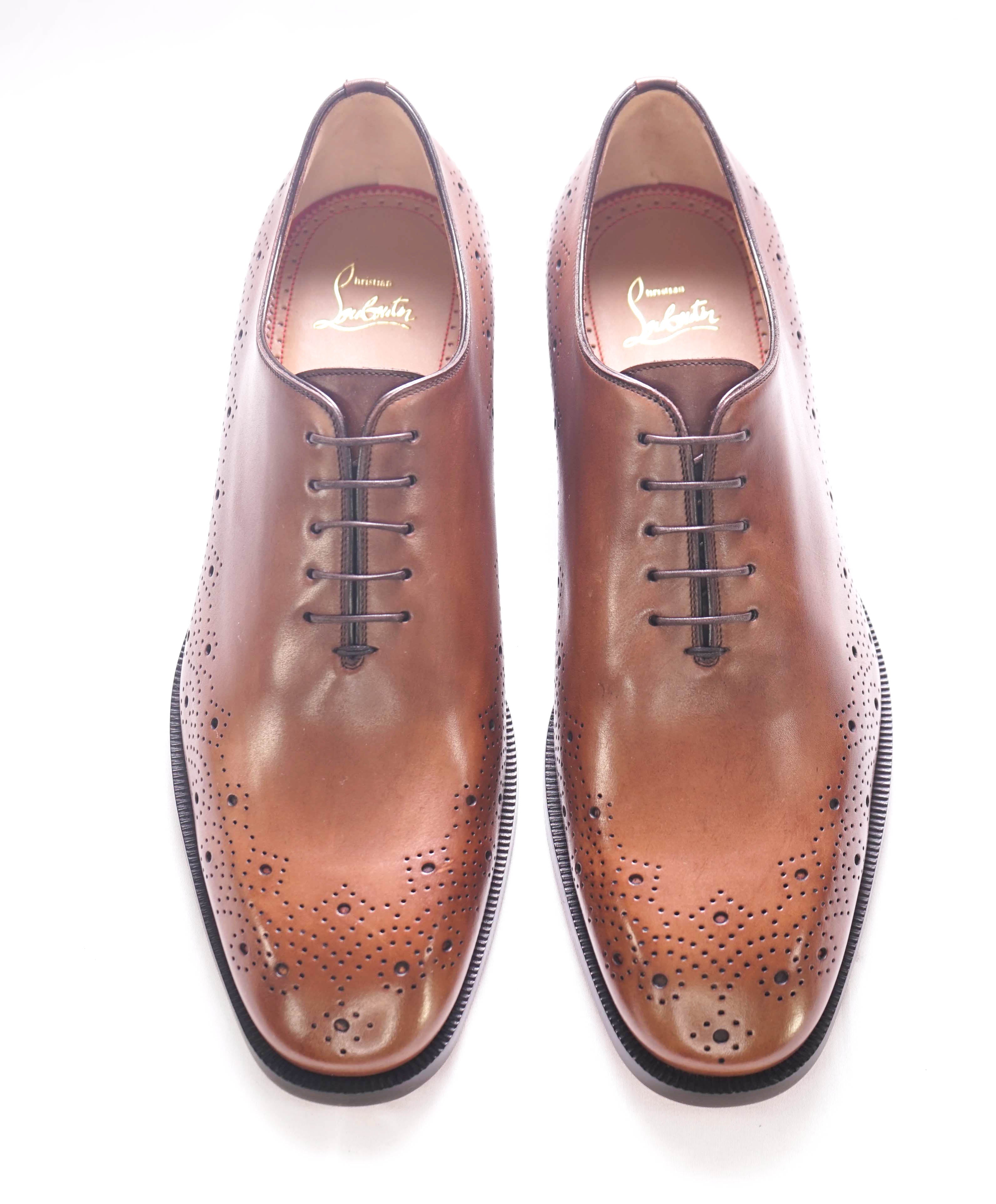 $1,200 CHRISTIAN LOUBOUTIN - *CORTEOBELLO* Brown Brogue Oxfords - 9 US (42 EU)