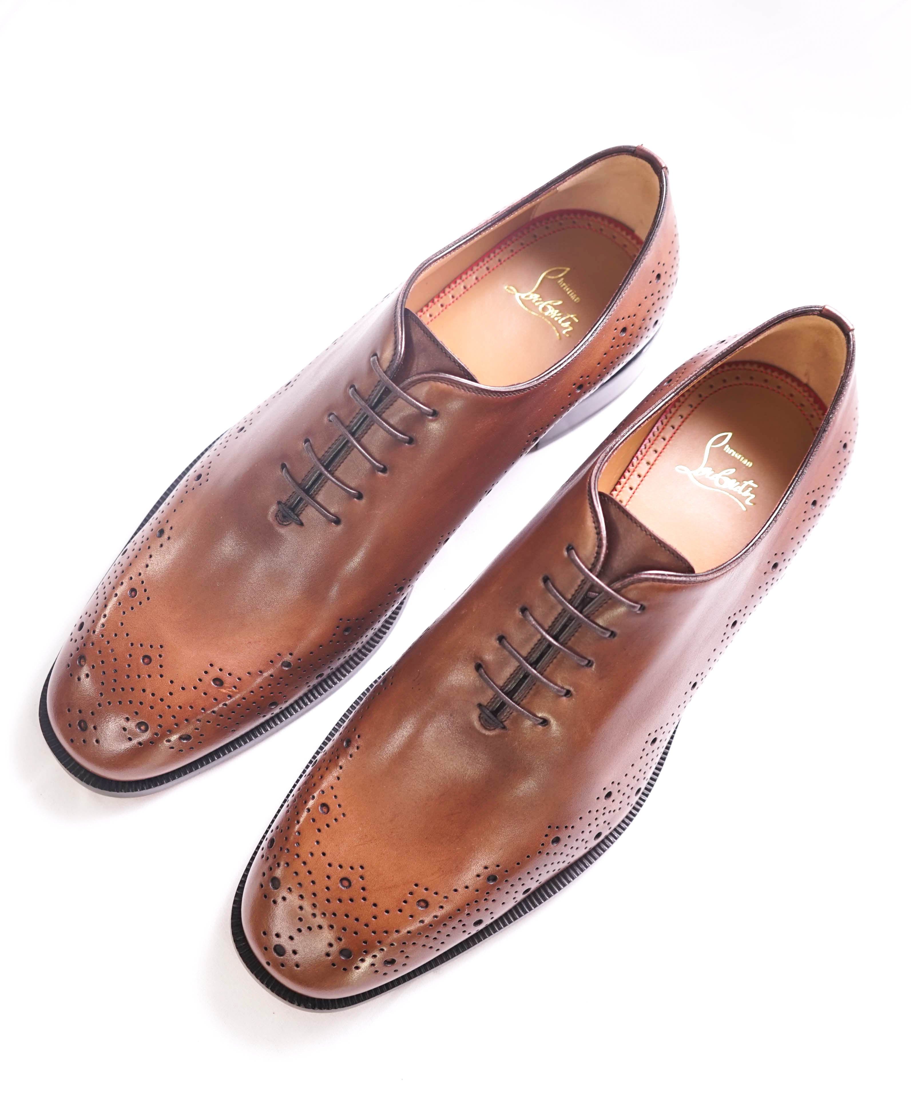 $1,200 CHRISTIAN LOUBOUTIN - *CORTEOBELLO* Brown Brogue Oxfords - 9 US (42 EU)