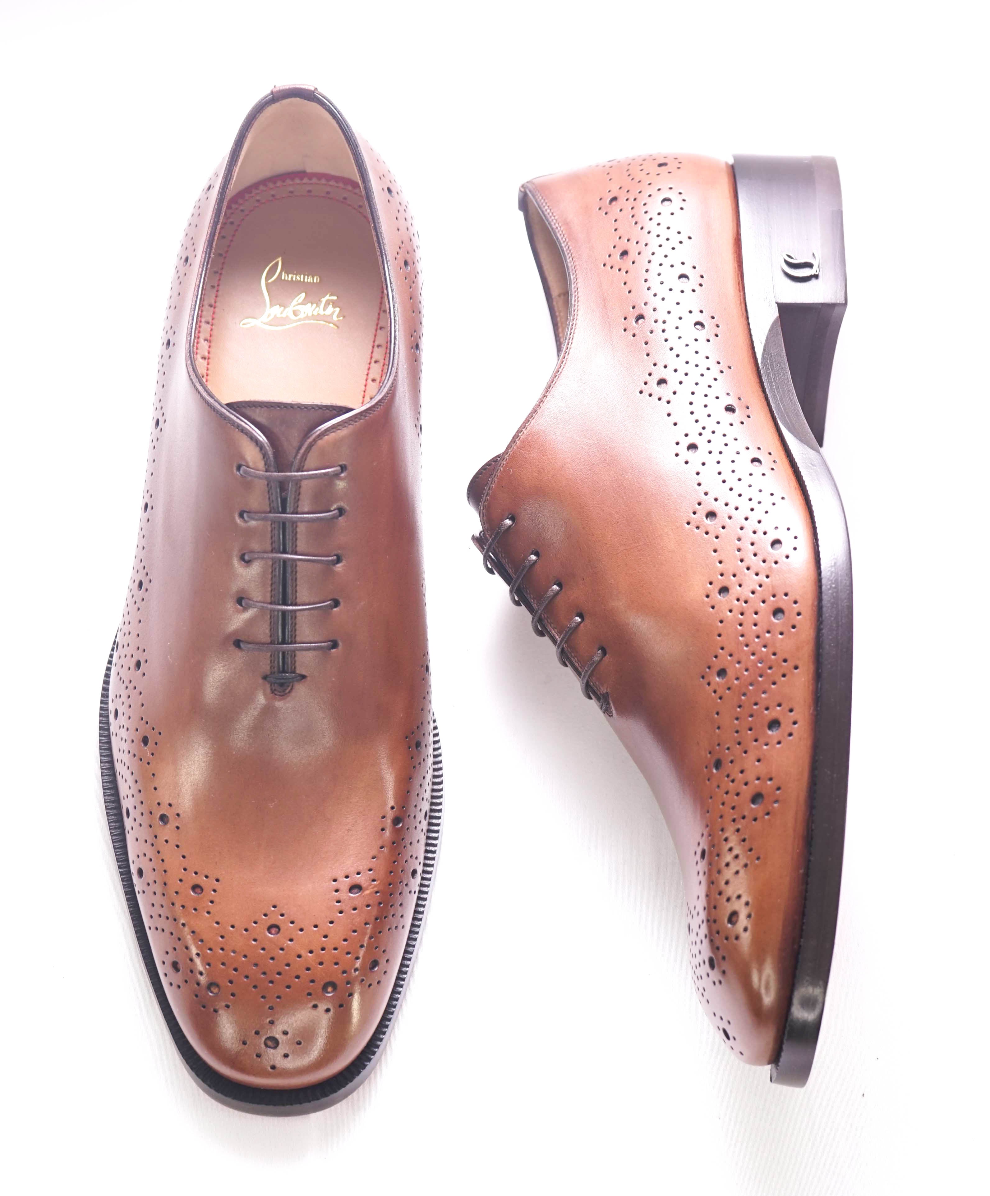 $1,200 CHRISTIAN LOUBOUTIN - *CORTEOBELLO* Brown Brogue Oxfords - 9 US (42 EU)