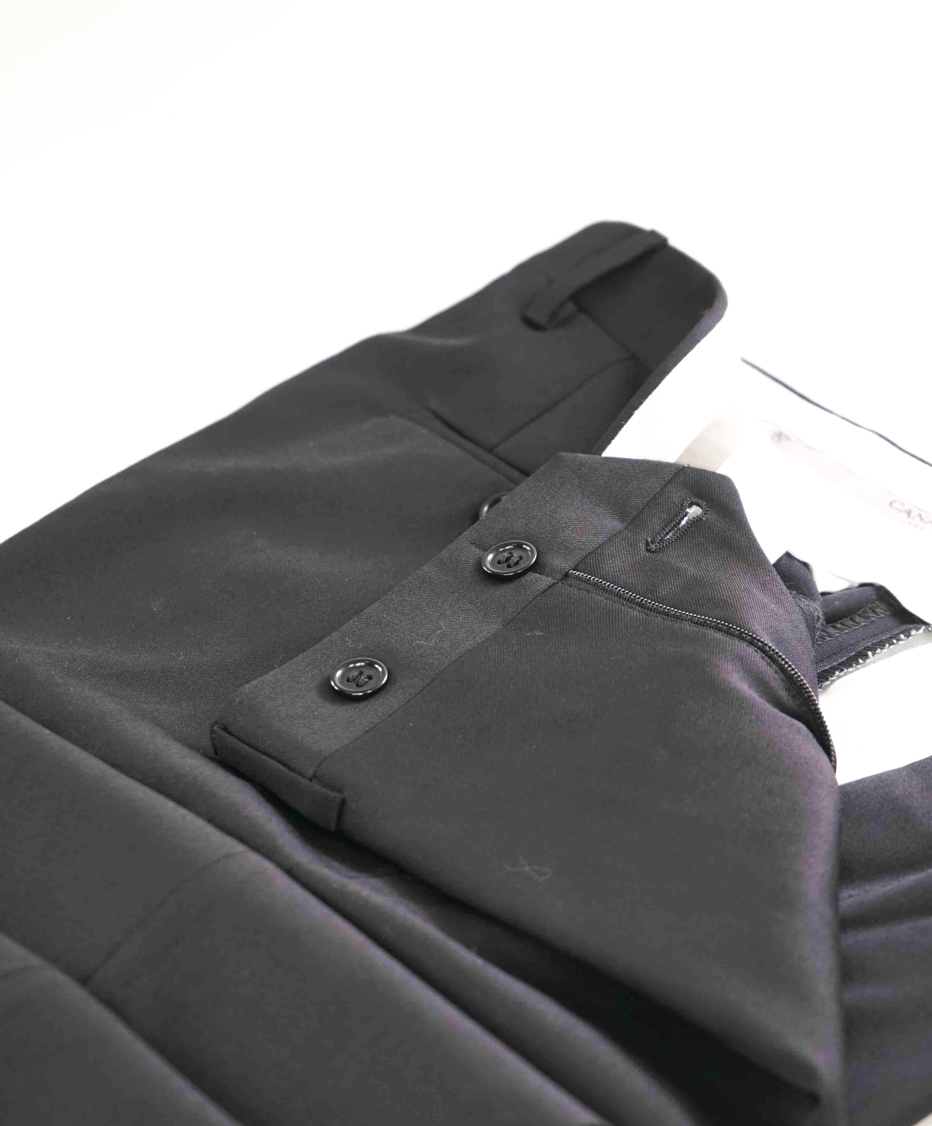 $525 CANALI - *CLOSET STAPLE* Black Flat Front Wool Dress Pants - 32W (48EU)