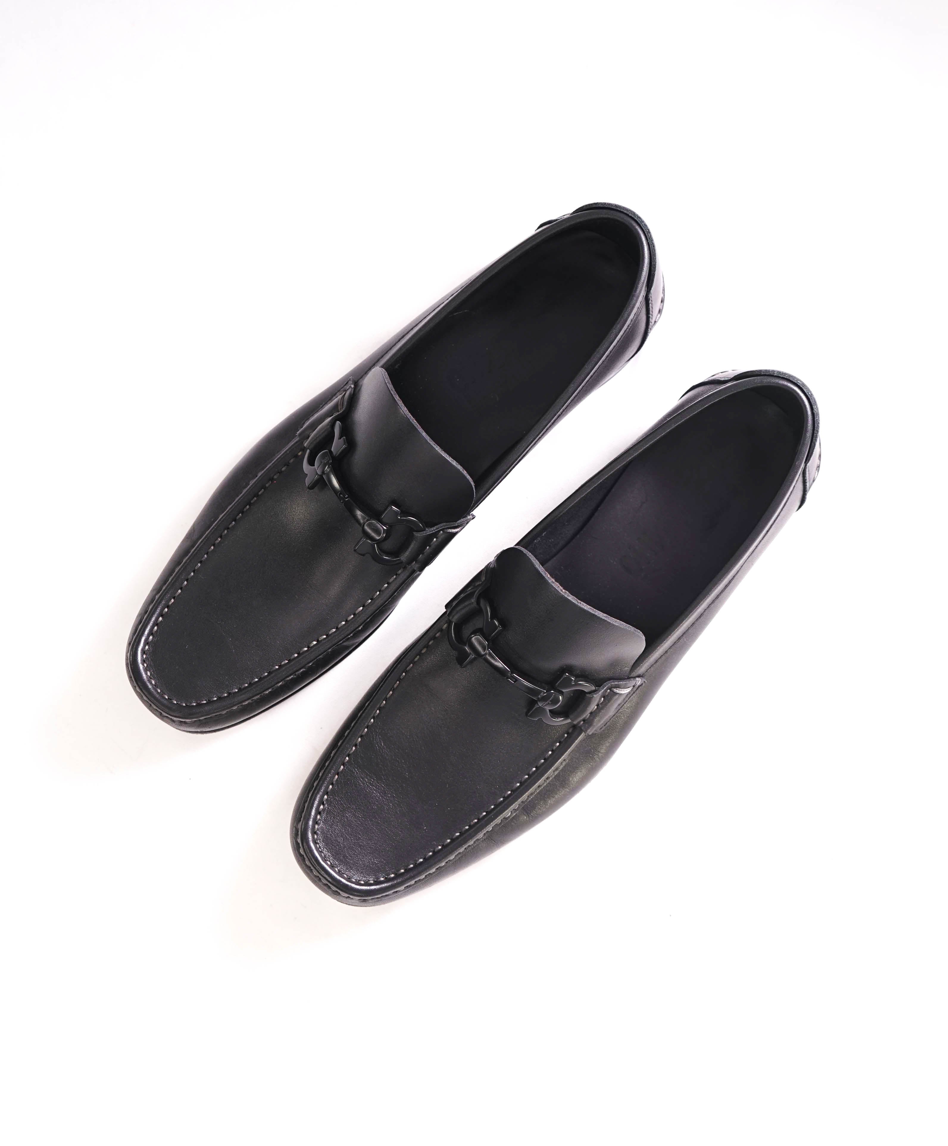 $700 SALVATORE FERRAGAMO - "GIORDANO" Black Leather Loafer- 8.5 D