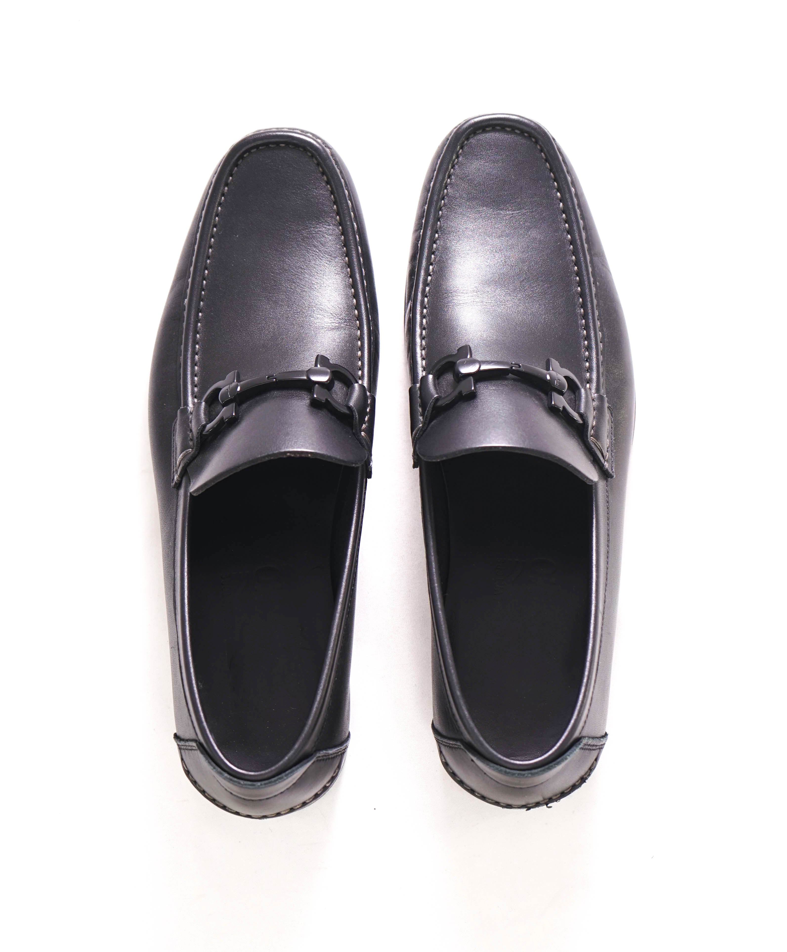 $700 SALVATORE FERRAGAMO - "GIORDANO" Black Leather Loafer- 8.5 D