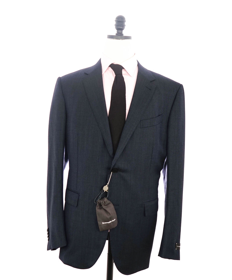 $3,700 ERMENEGILDO ZEGNA -“ACHILLFARM" SILK BLUE Birdseye Suit - 46R