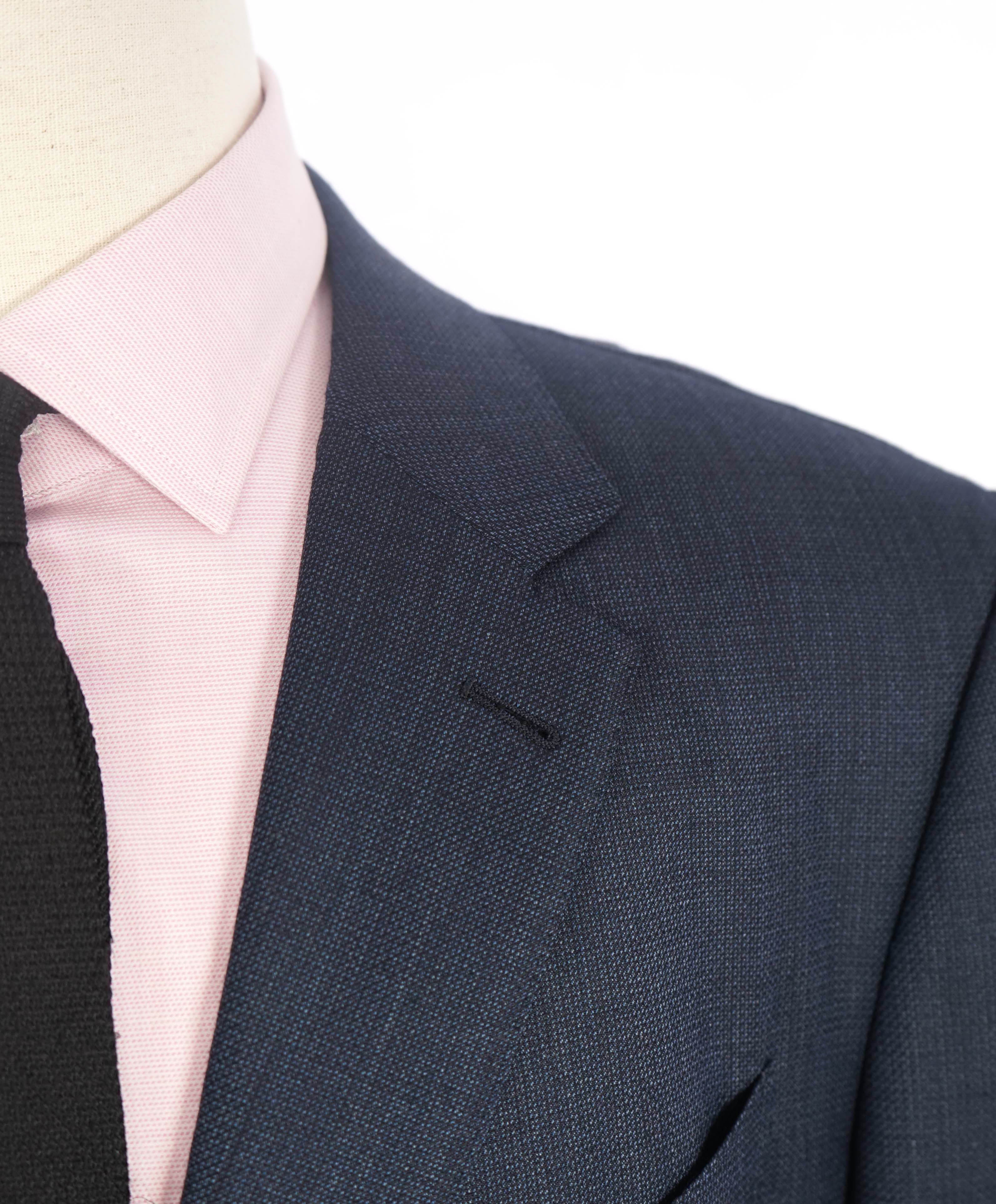 $3,700 ERMENEGILDO ZEGNA -“ACHILLFARM" SILK BLUE Birdseye Suit - 46R