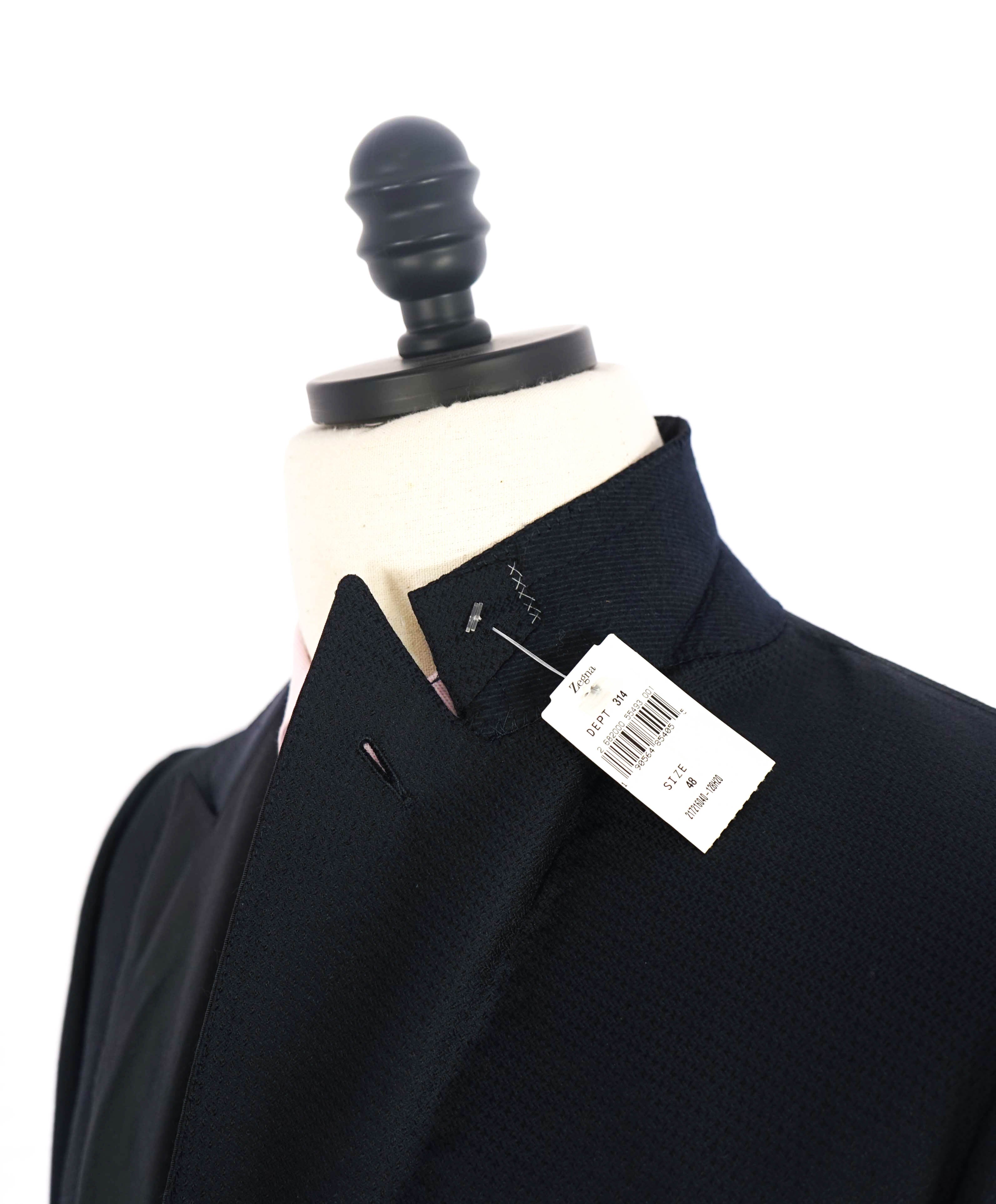 $2,995 ERMENEGILDO ZEGNA - PEAK LAPEL Navy Dinner Jacket 1-Piece - 38R
