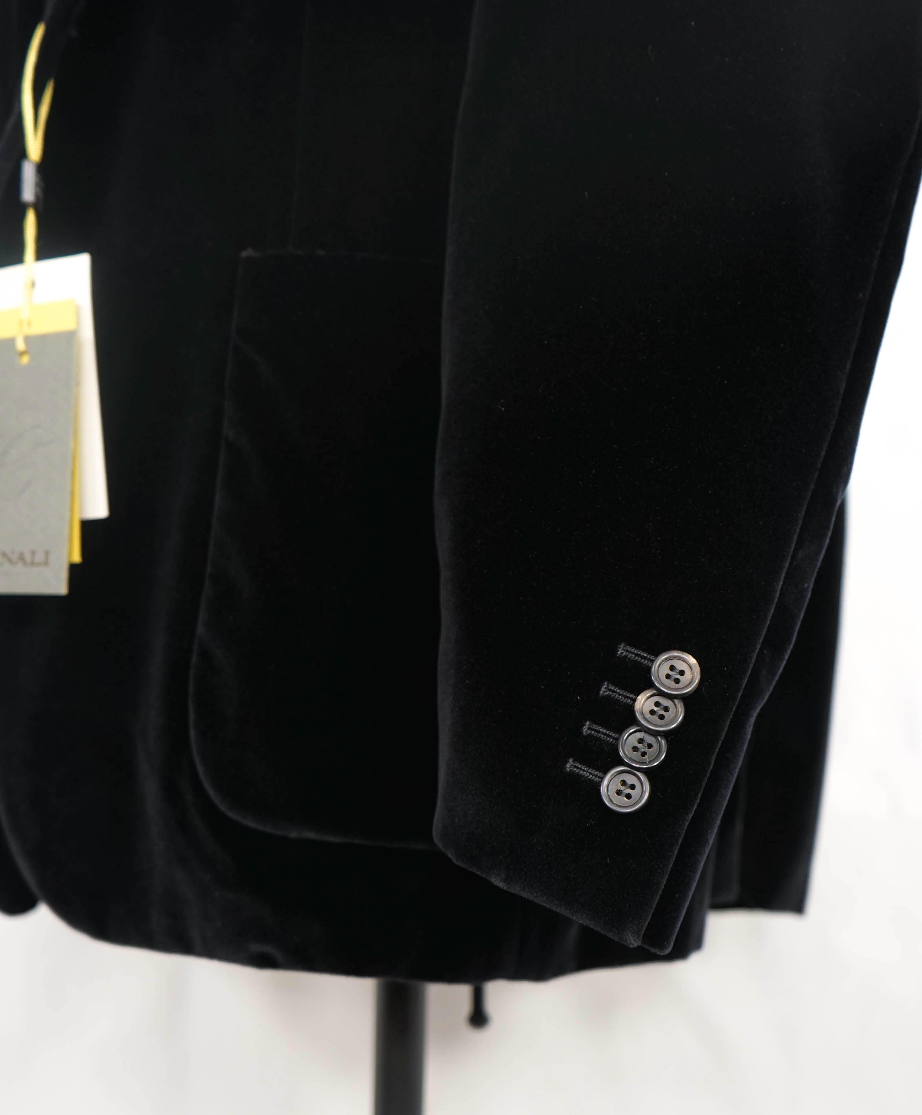 CANALI - Velvet "KEI" Slim Black Dinner/Smoking Jacket - 48R