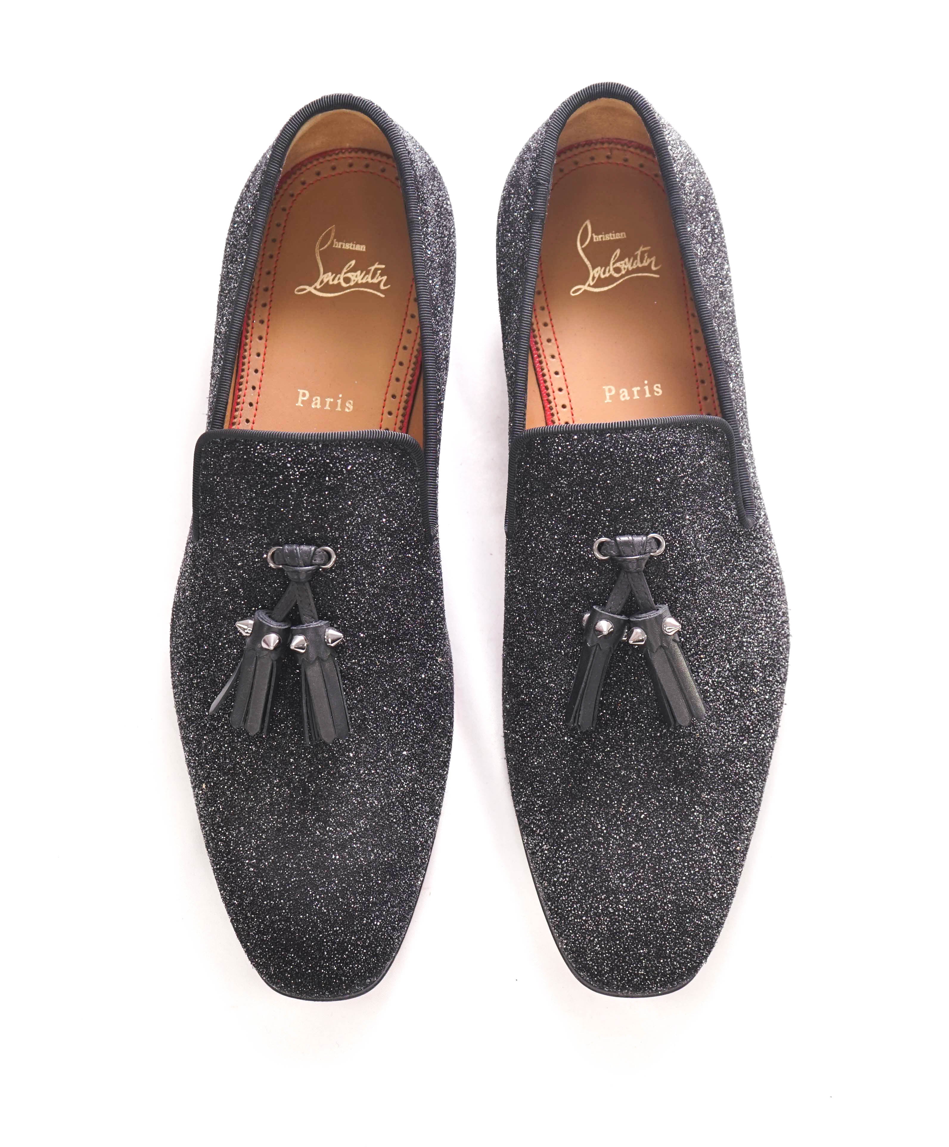 $1,250 LOUBOUTIN - * Colonnaki* Glitter Spiked Tassel Loafers - 9 US (42)