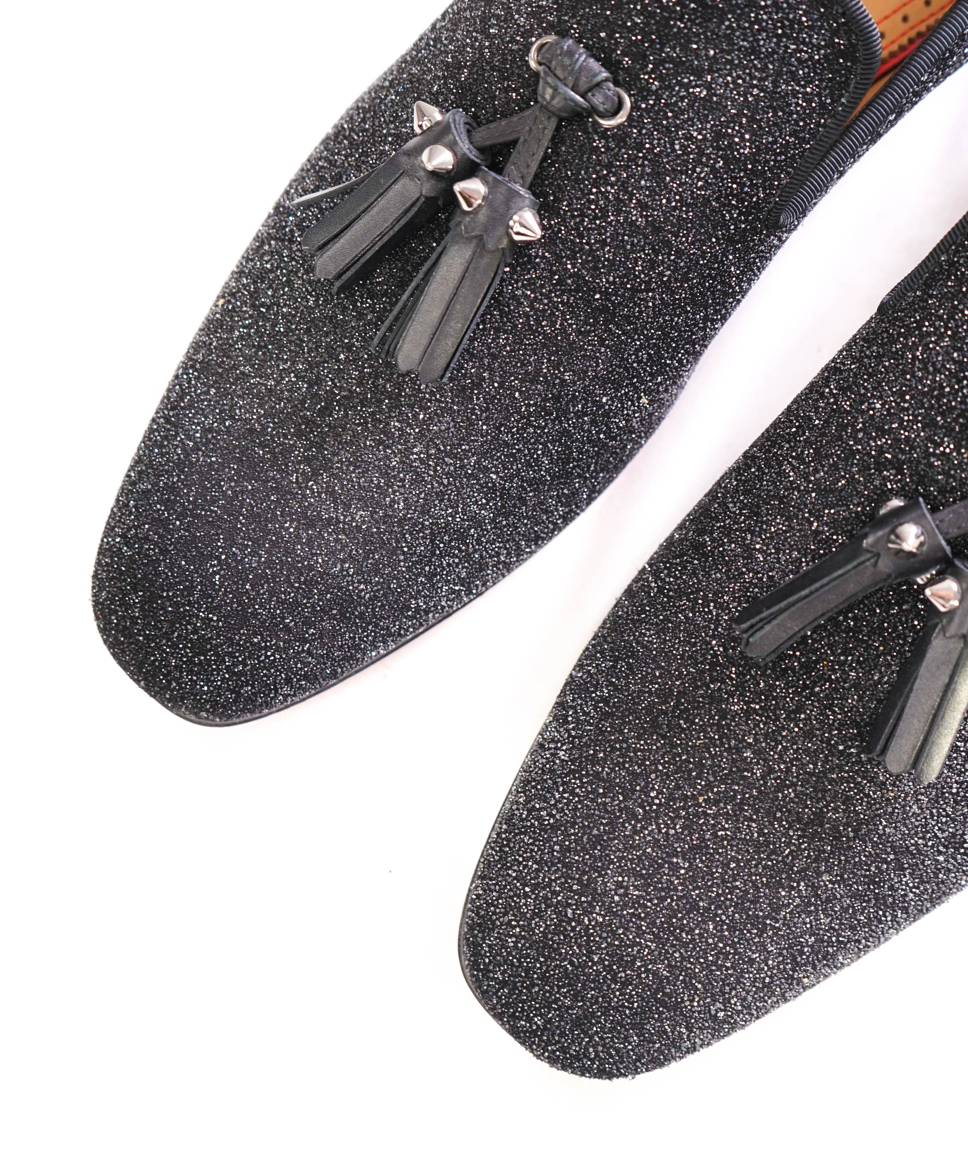 $1,250 LOUBOUTIN - * Colonnaki* Glitter Spiked Tassel Loafers - 9 US (42)