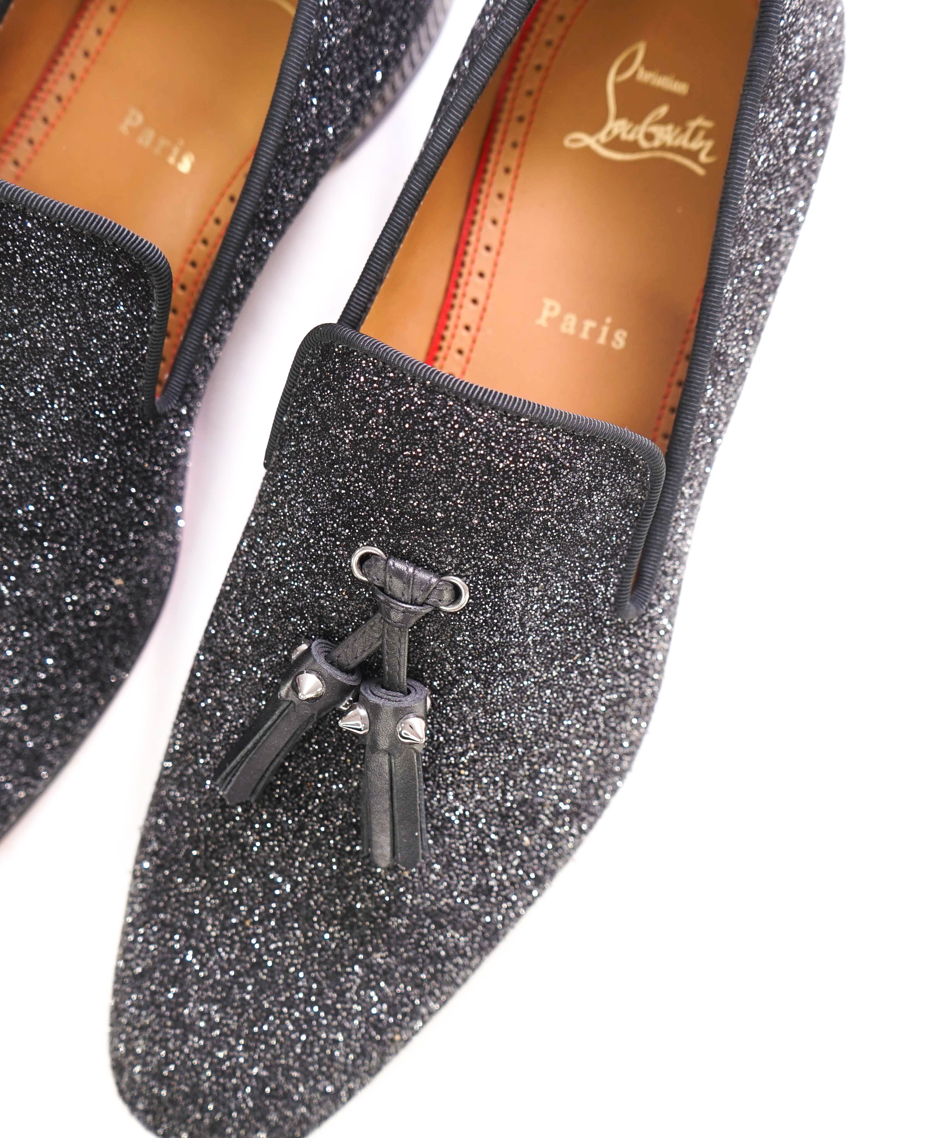 $1,250 LOUBOUTIN - * Colonnaki* Glitter Spiked Tassel Loafers - 9 US (42)
