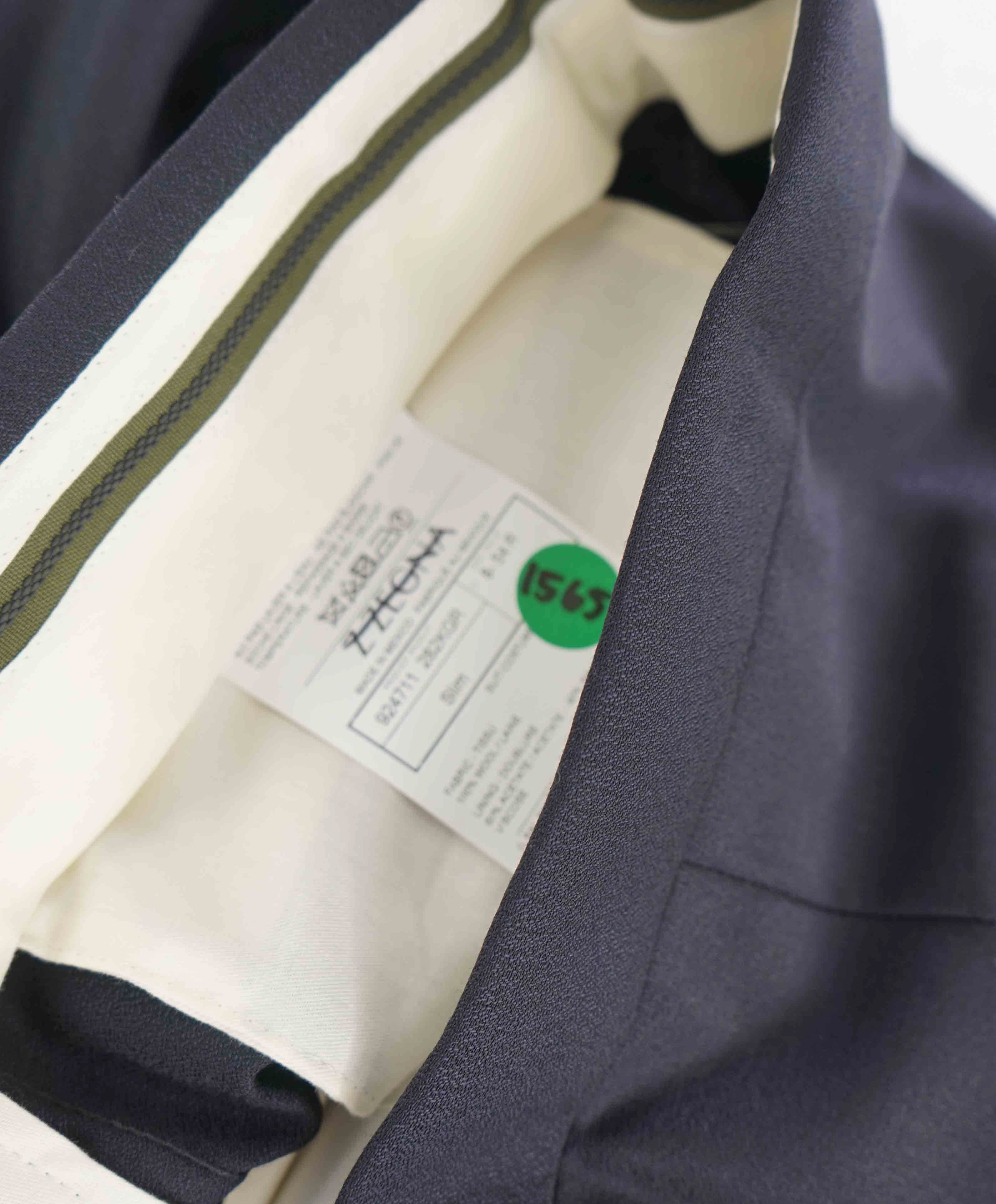 $595 Z ZEGNA - Midnight Blue Silk Stripe Textured Tuxedo Dinner Pants - 37W