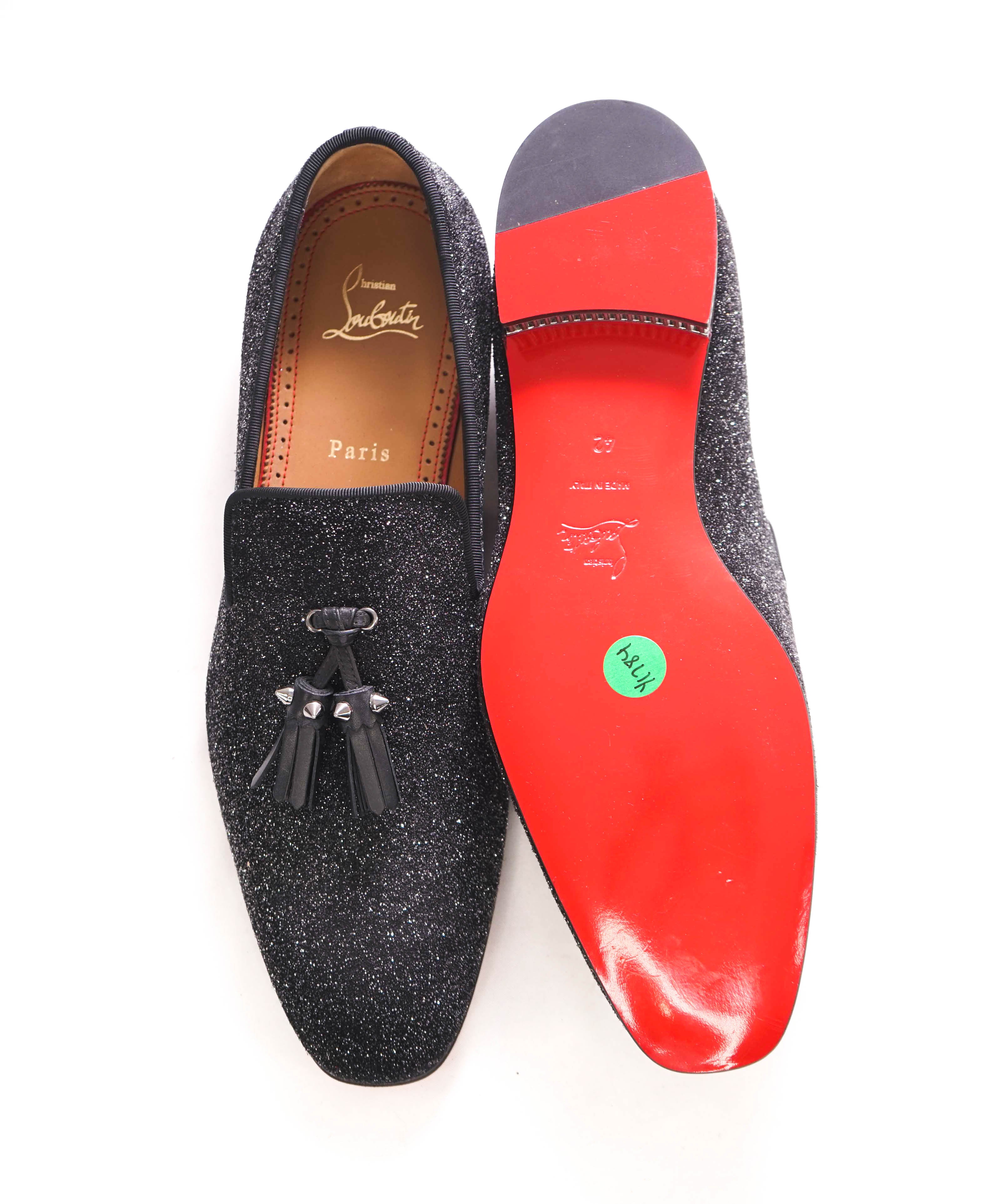$1,250 LOUBOUTIN - * Colonnaki* Glitter Spiked Tassel Loafers - 9 US (42)