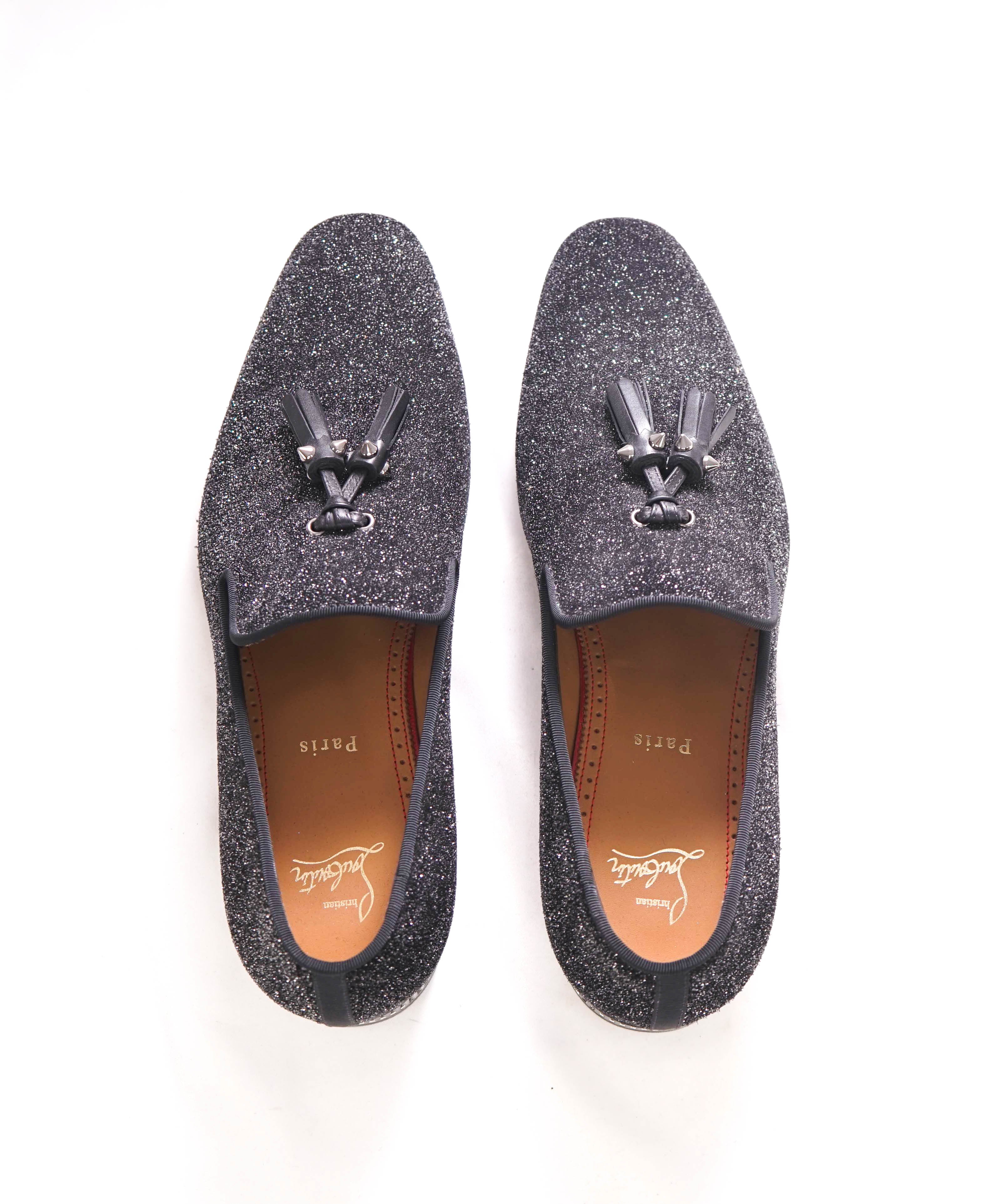 $1,250 LOUBOUTIN - * Colonnaki* Glitter Spiked Tassel Loafers - 9 US (42)