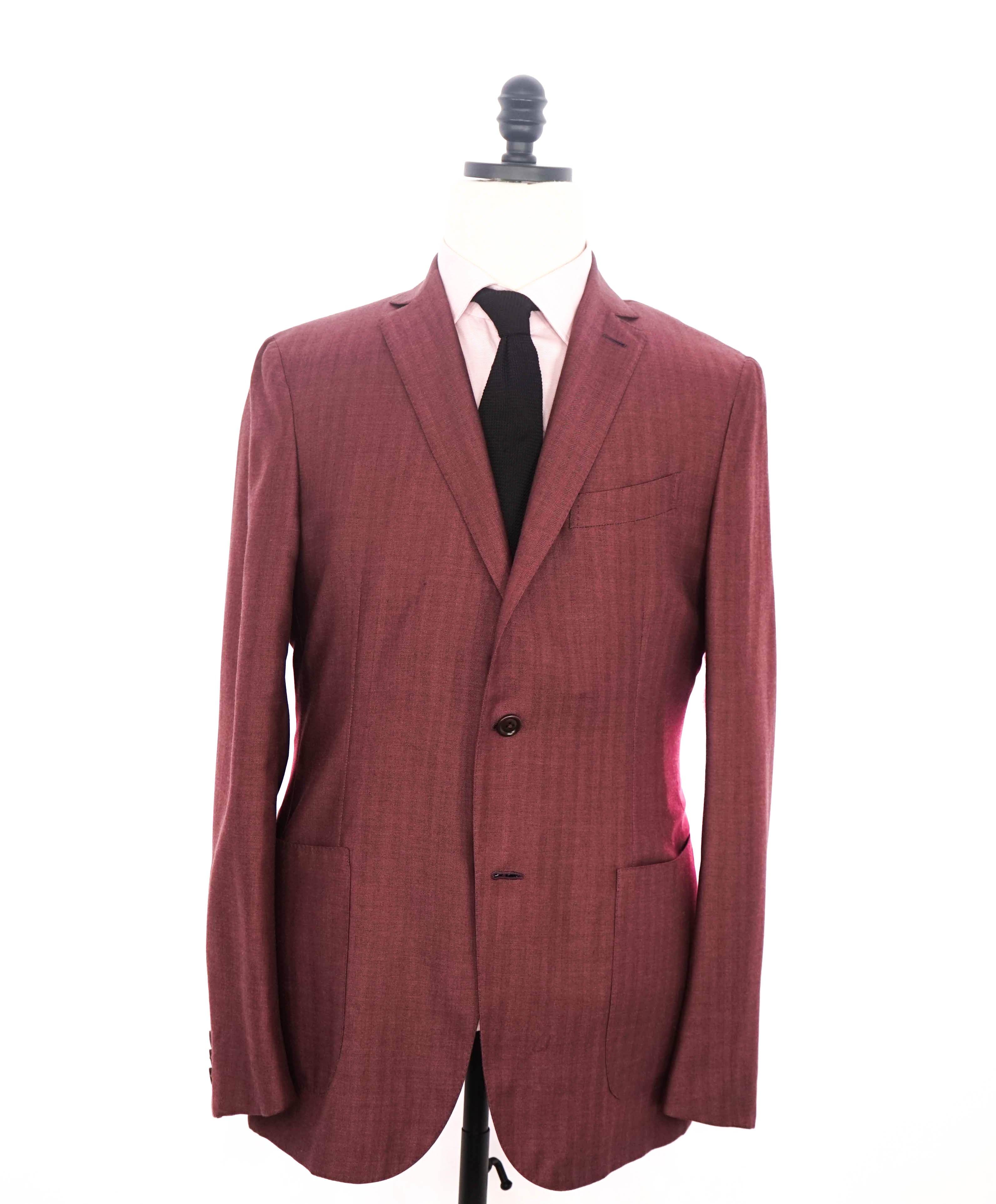 $3,490 ERMENEGILDO ZEGNA - PINK "CAHSMERE" Herringbone Blazer - 42R
