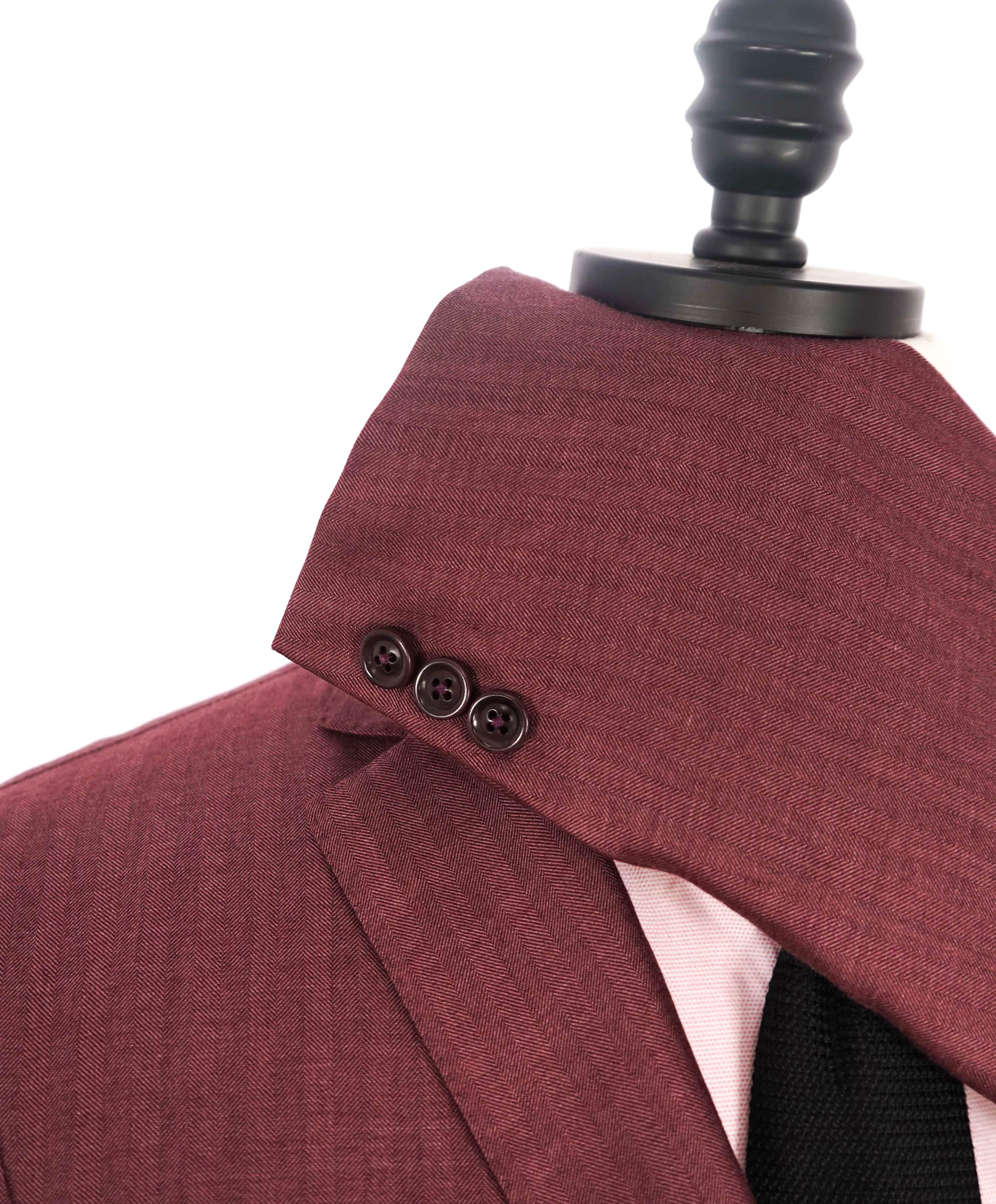 $3,490 ERMENEGILDO ZEGNA - PINK "CAHSMERE" Herringbone Blazer - 42R