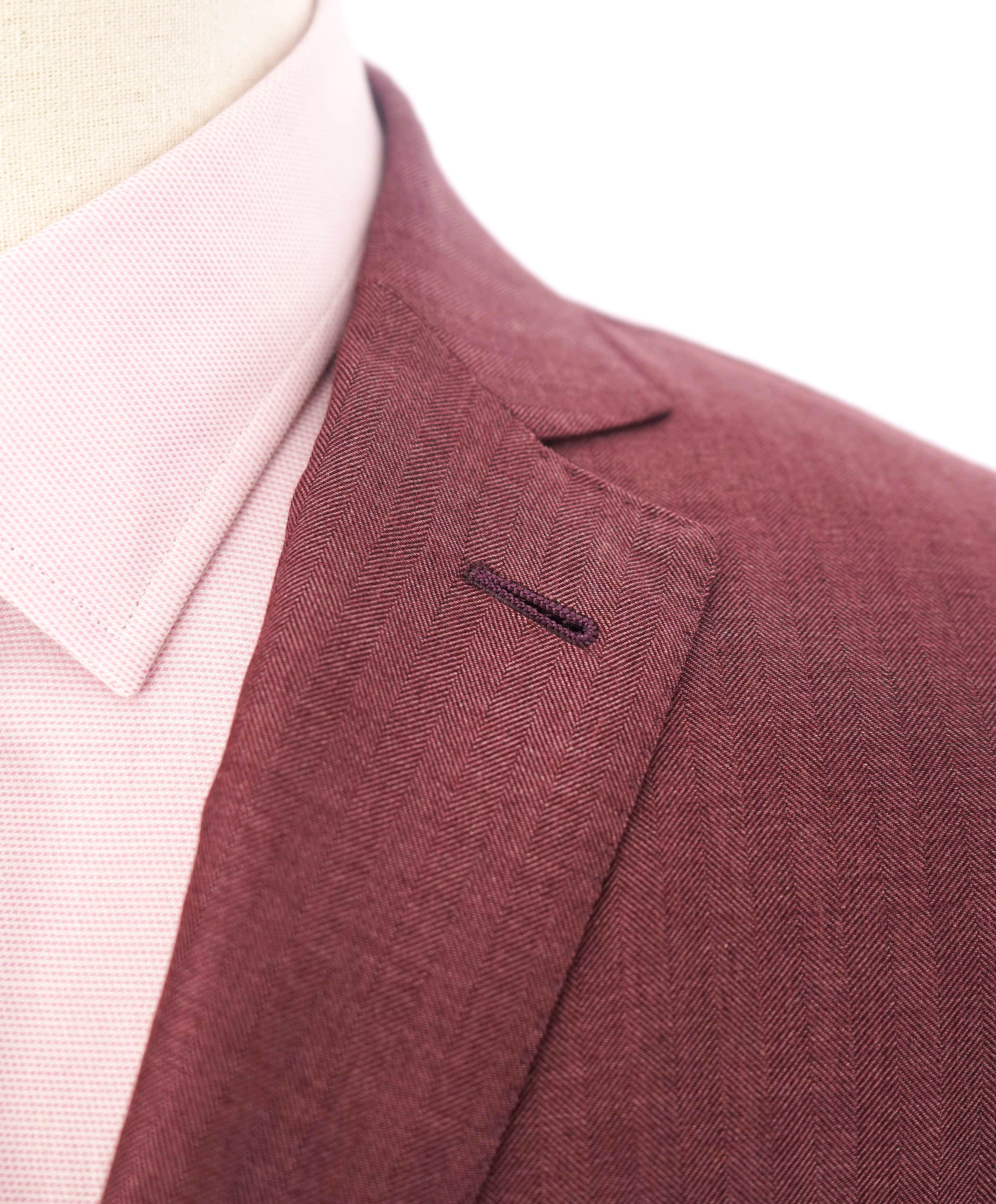 $3,490 ERMENEGILDO ZEGNA - PINK "CAHSMERE" Herringbone Blazer - 42R