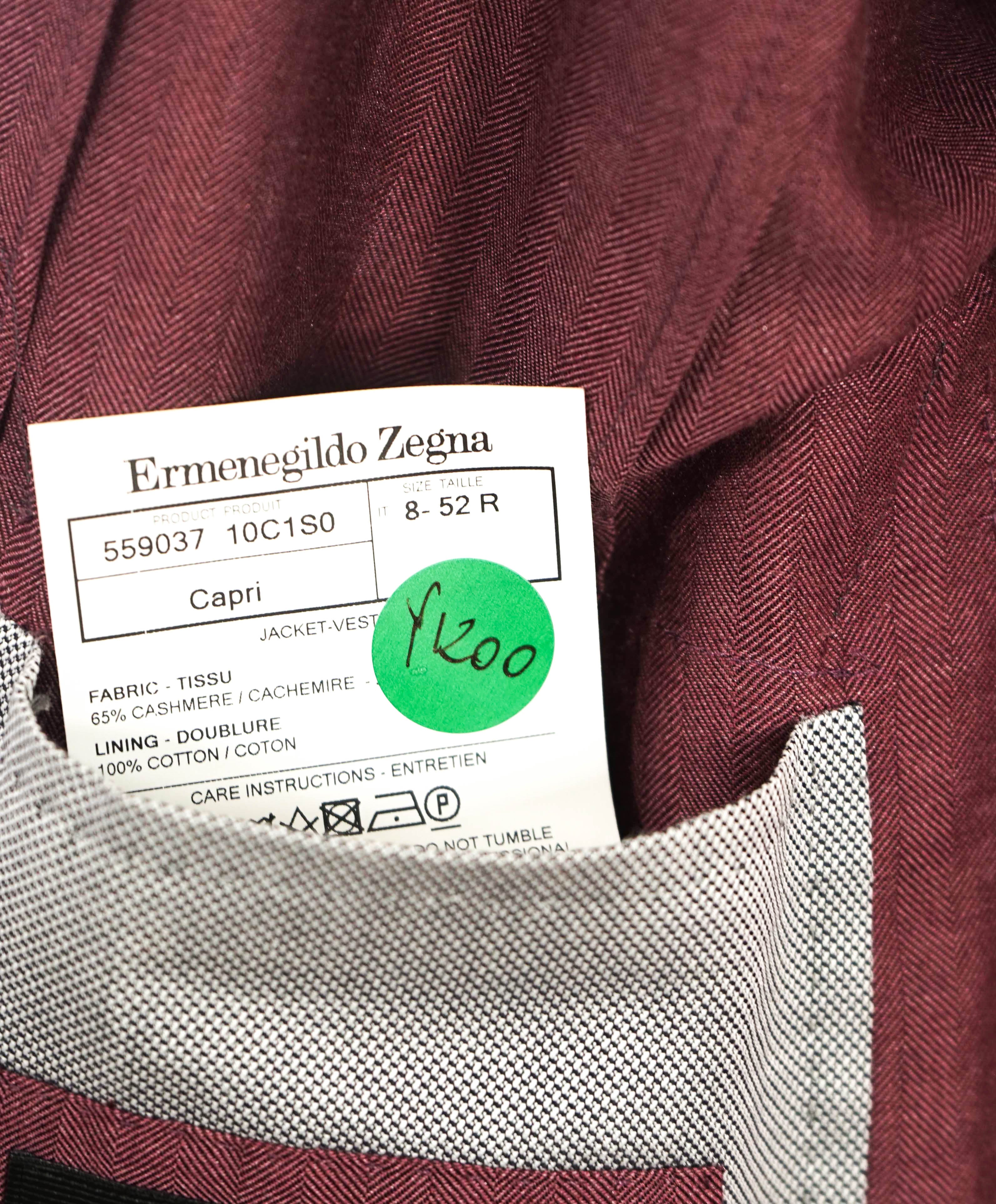 $3,490 ERMENEGILDO ZEGNA - PINK "CAHSMERE" Herringbone Blazer - 42R