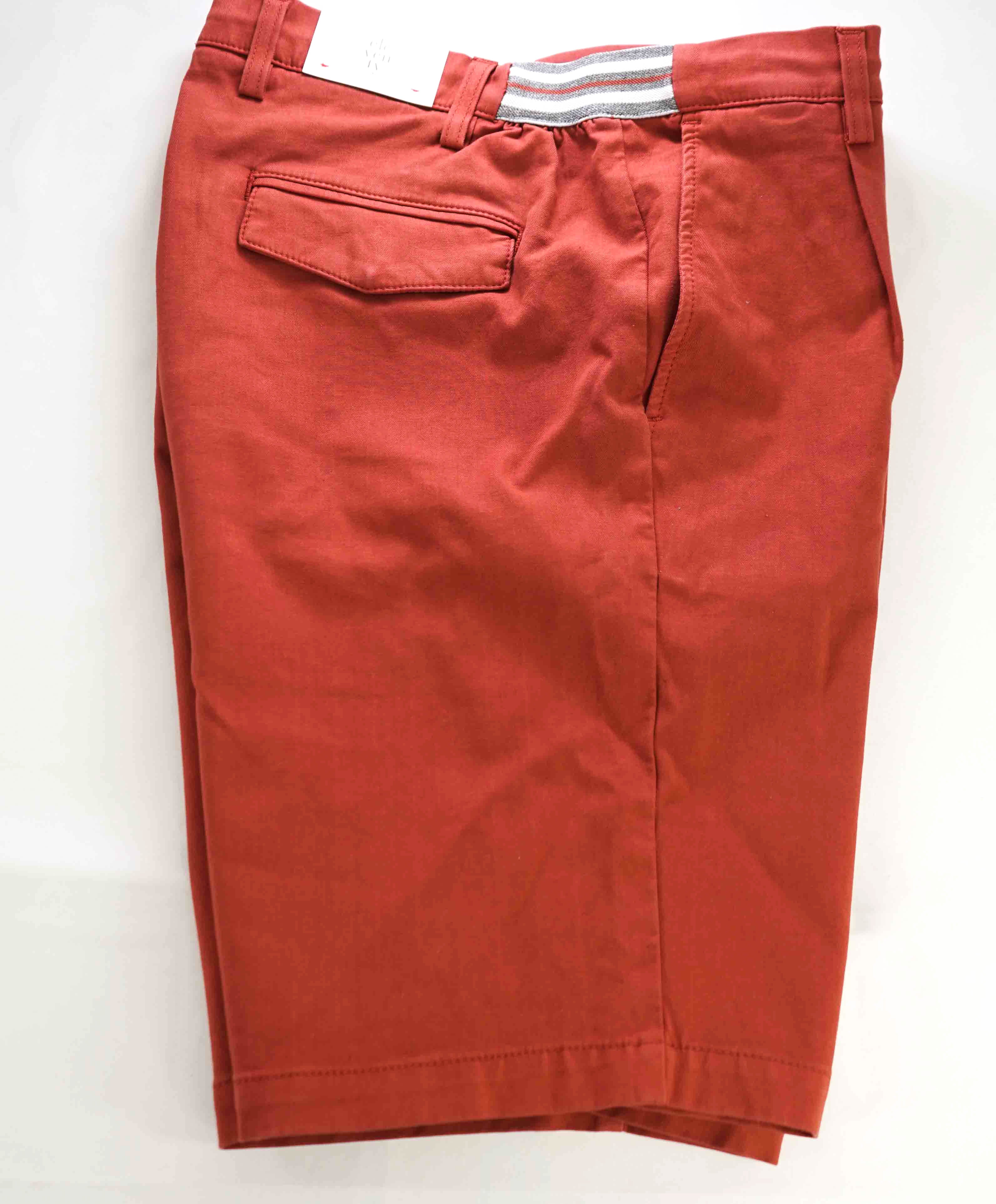 $295 ELEVENTY - COTTON BERMUDA Ochre Red Straight Chino Shorts Pants - 36W