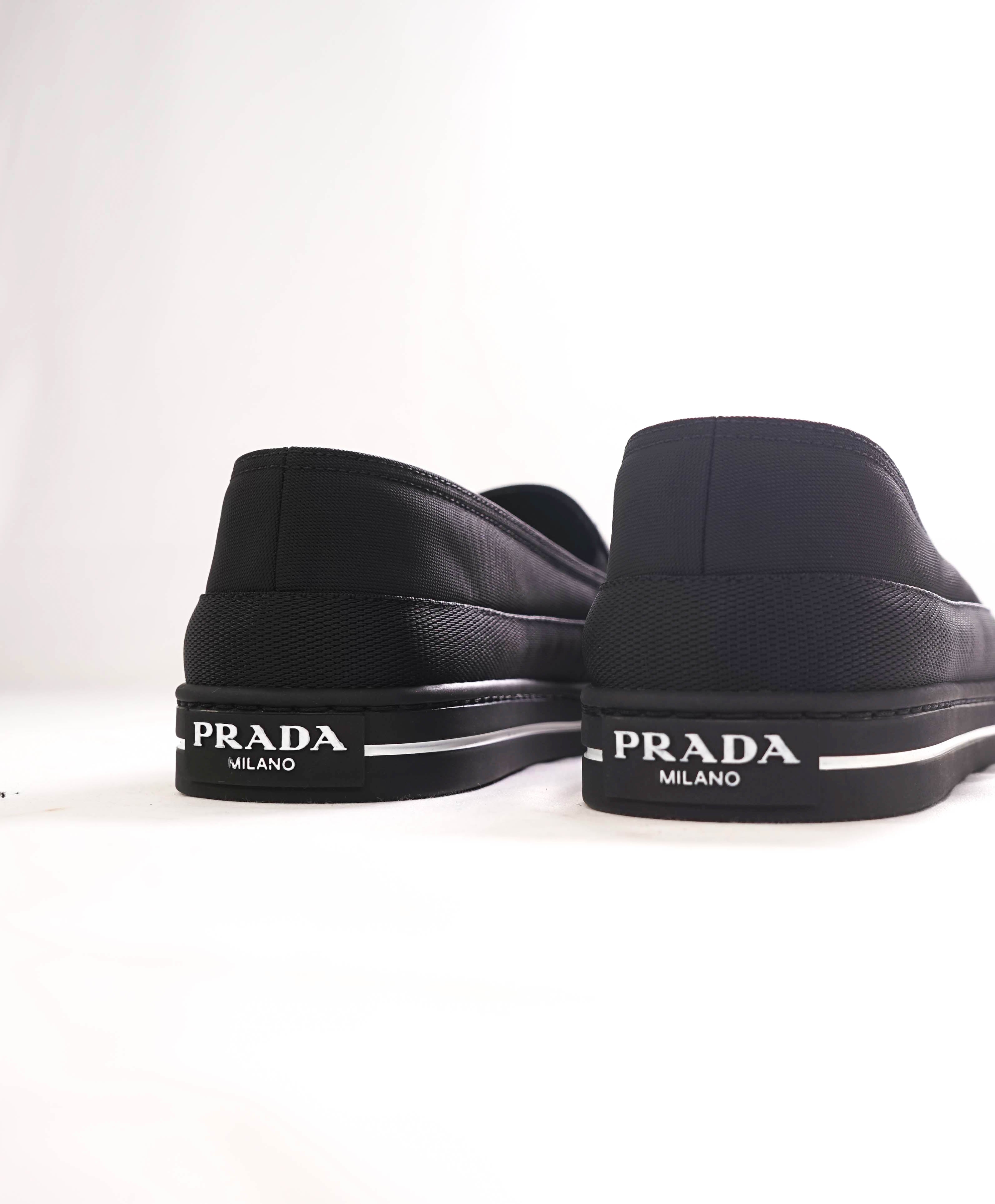$875 PRADA - "CANNES" Re-nylon Triangle Logo Nylon Slip-On Loafers Sneaker - 9 US (8 IT)
