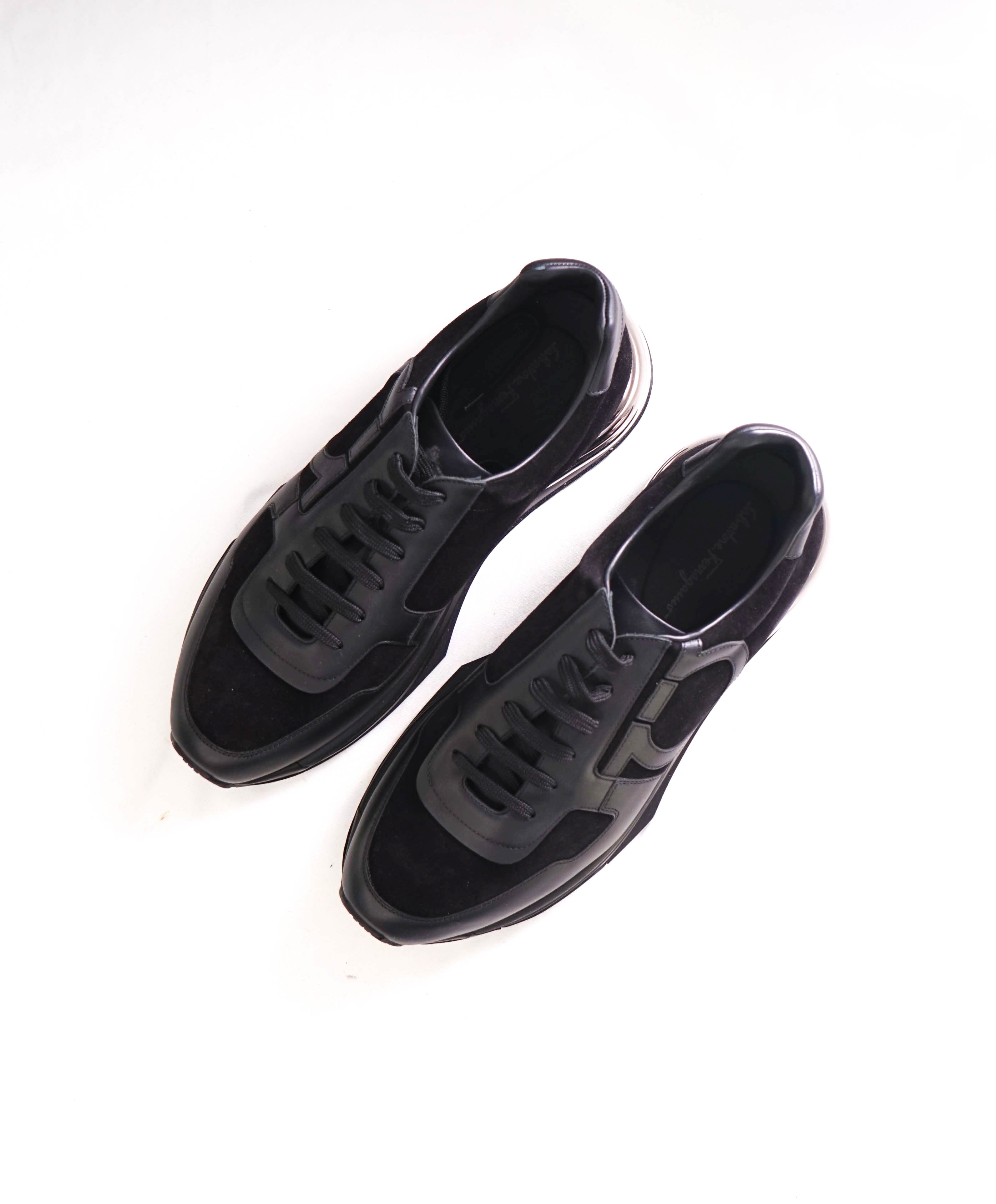 SALVATORE FERRAGAMO - BROOKLYN *GANCINI* Black Sneaker - 11.5 US