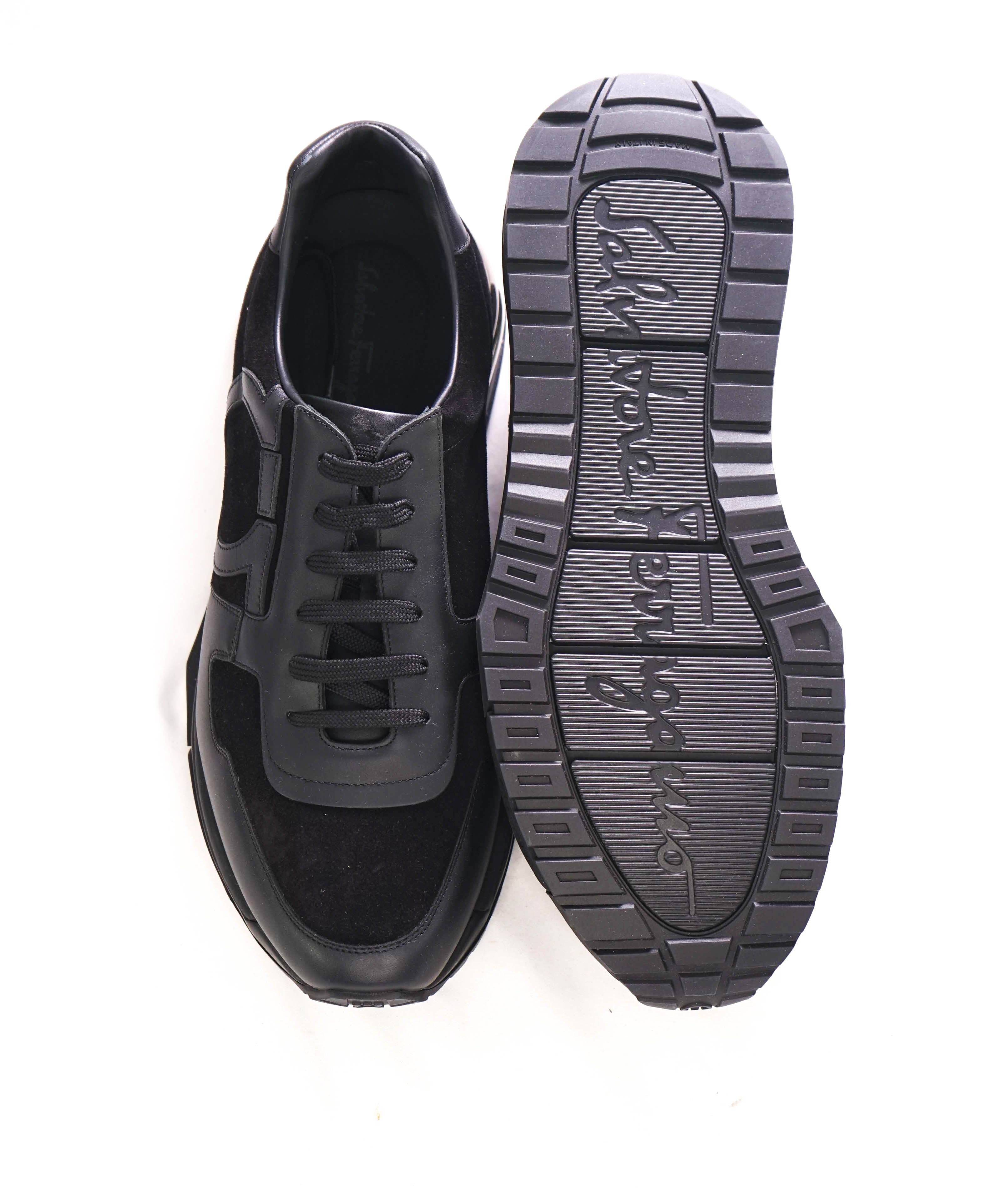 SALVATORE FERRAGAMO - BROOKLYN *GANCINI* Black Sneaker - 11.5 US