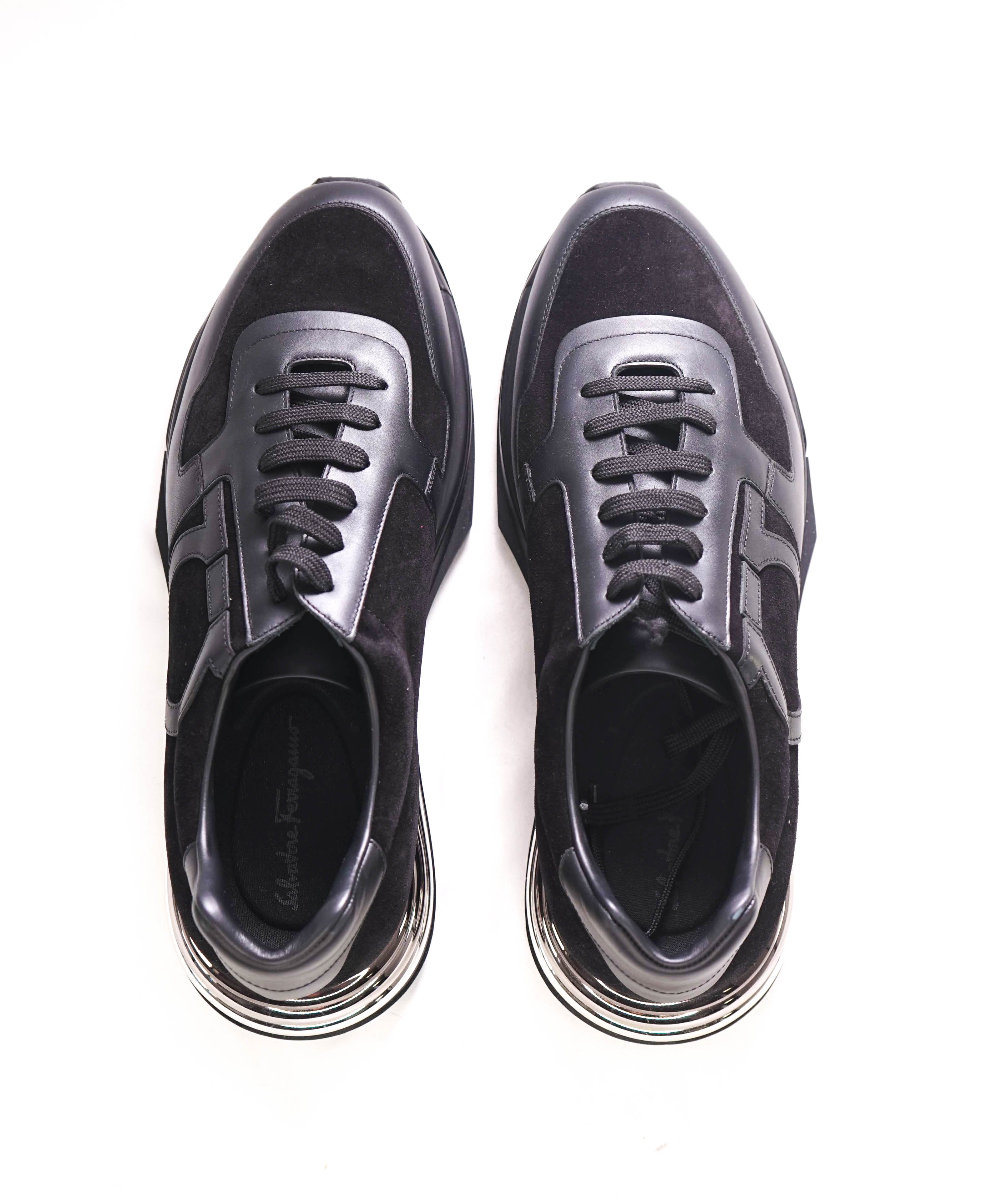 SALVATORE FERRAGAMO - BROOKLYN *GANCINI* Black Sneaker - 11.5 US