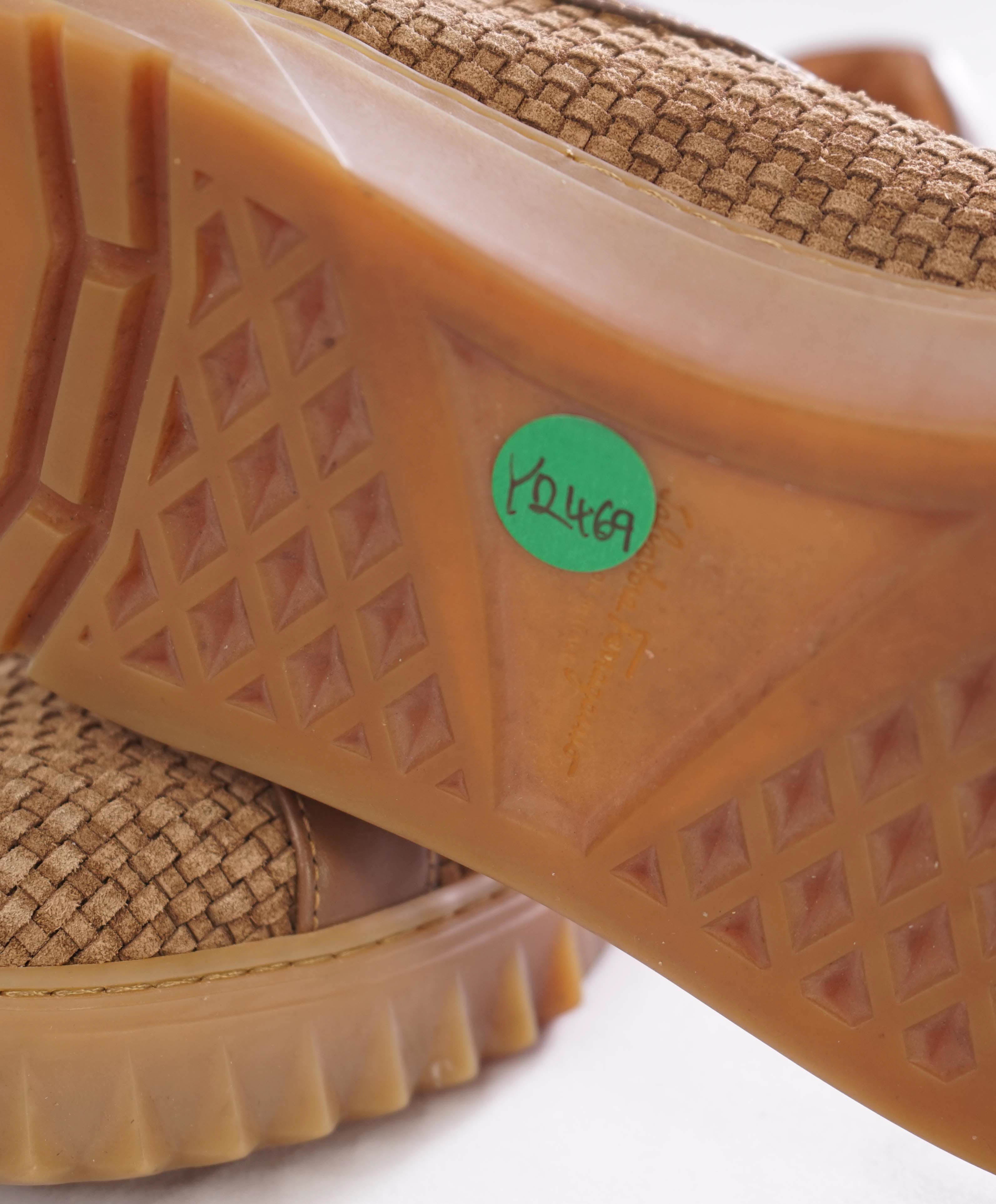 $750 SALVATORE FERRAGAMO - *Rhinoceros* Brown Woven Suede Sneaker - 9.5 M US