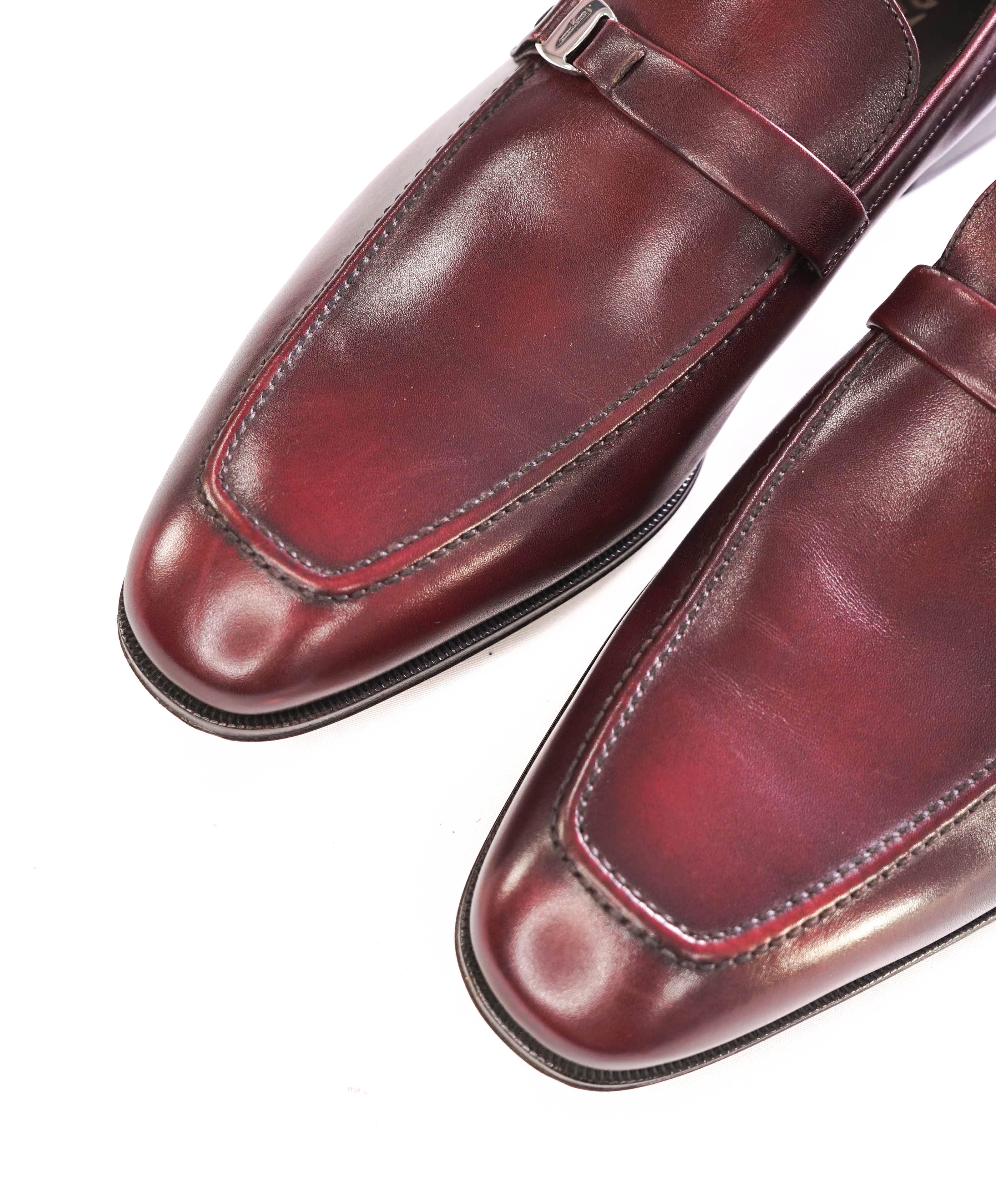 $850 SALVATORE FERRAGAMO - “Destin” Cherry Loafer With Engraved Bit - 11.5 EE