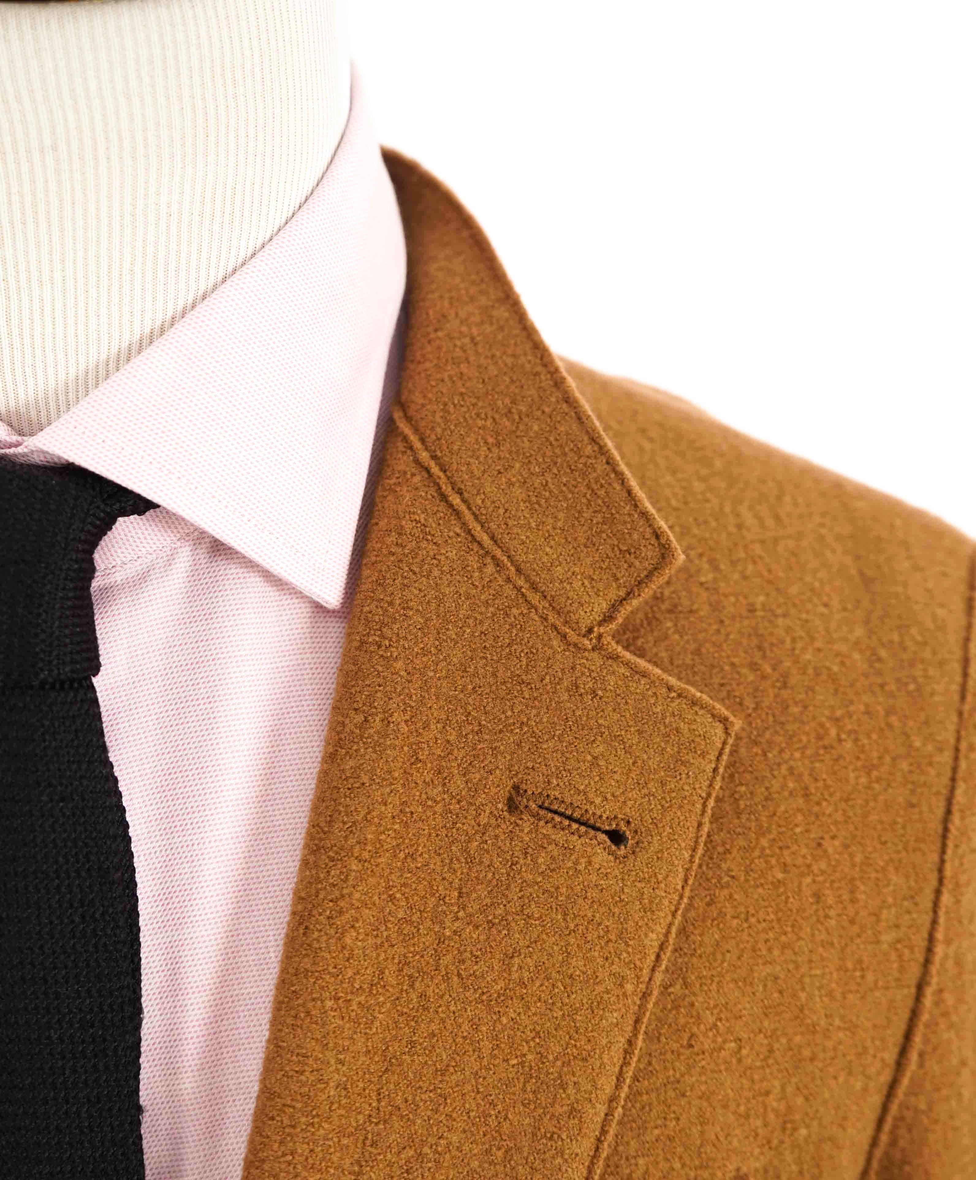 $1,045 ELEVENTY - CAMEL Unlined Notch Lapel / Mandarin Jacket Blazer - 44 (54EU)