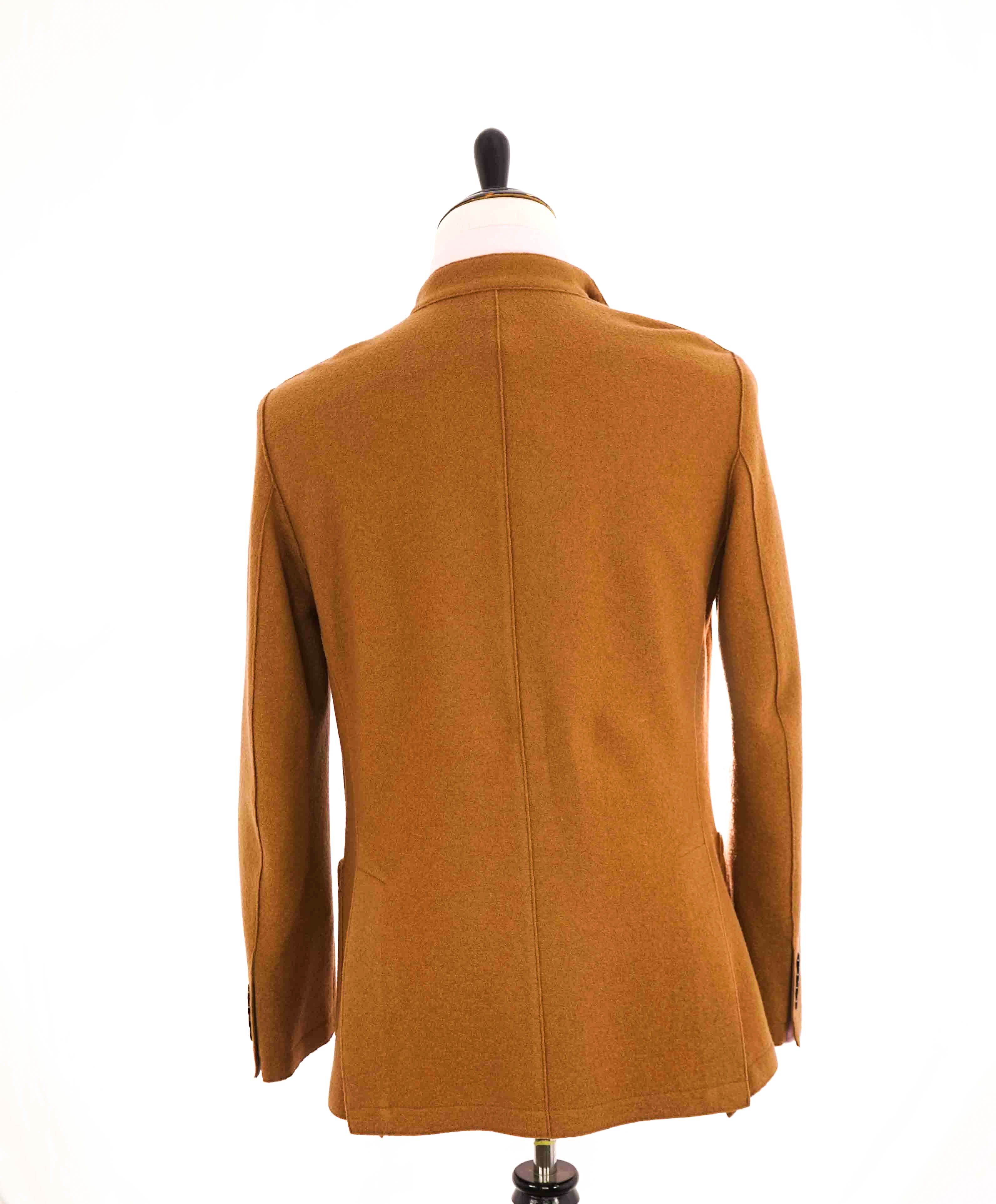 $1,045 ELEVENTY - CAMEL Unlined Notch Lapel / Mandarin Jacket Blazer - 44 (54EU)