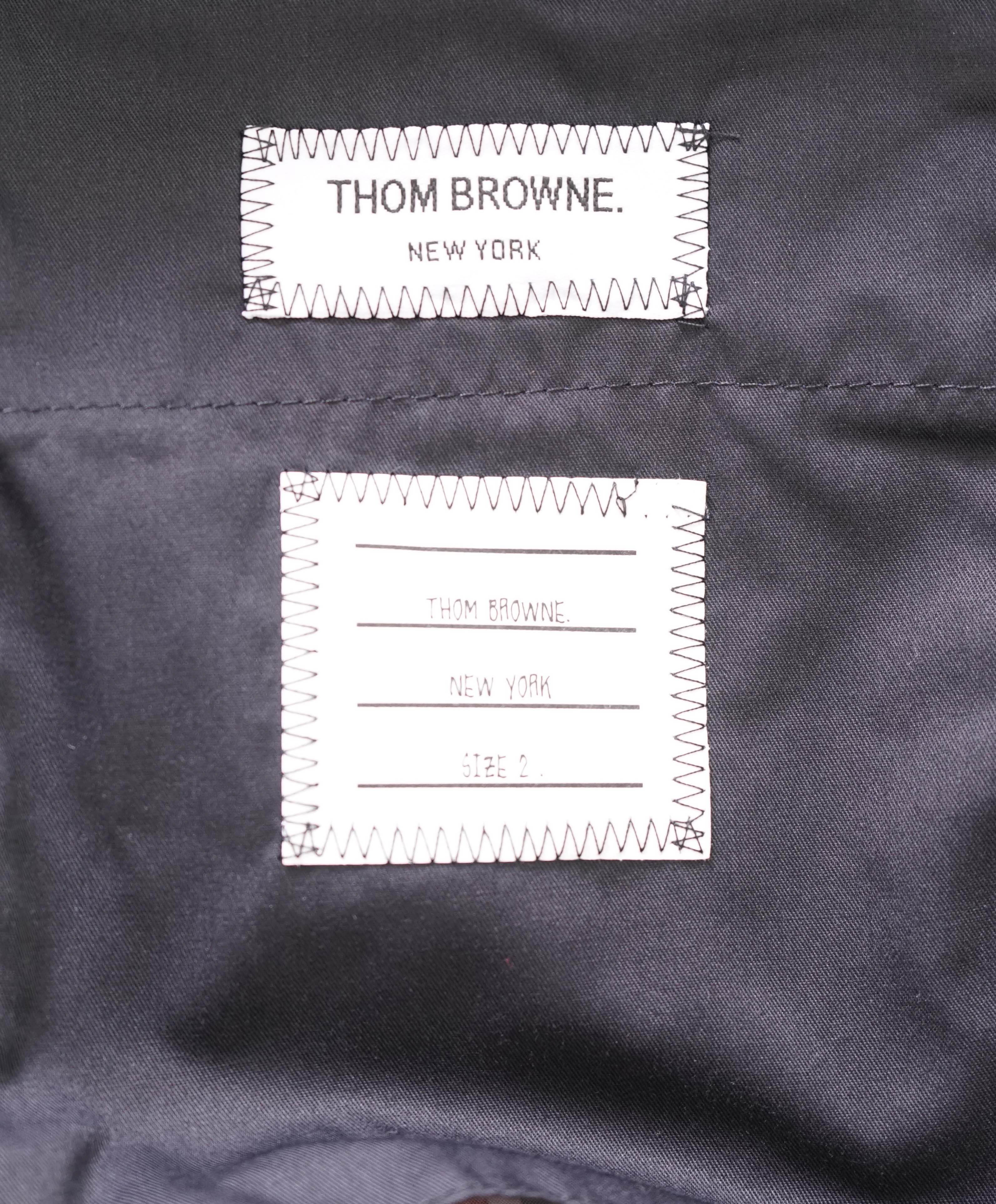 $3,200 THOM BROWNE - 120's Blue Twill Dress Pants Side Tab Pants- (SZ 2) 32W