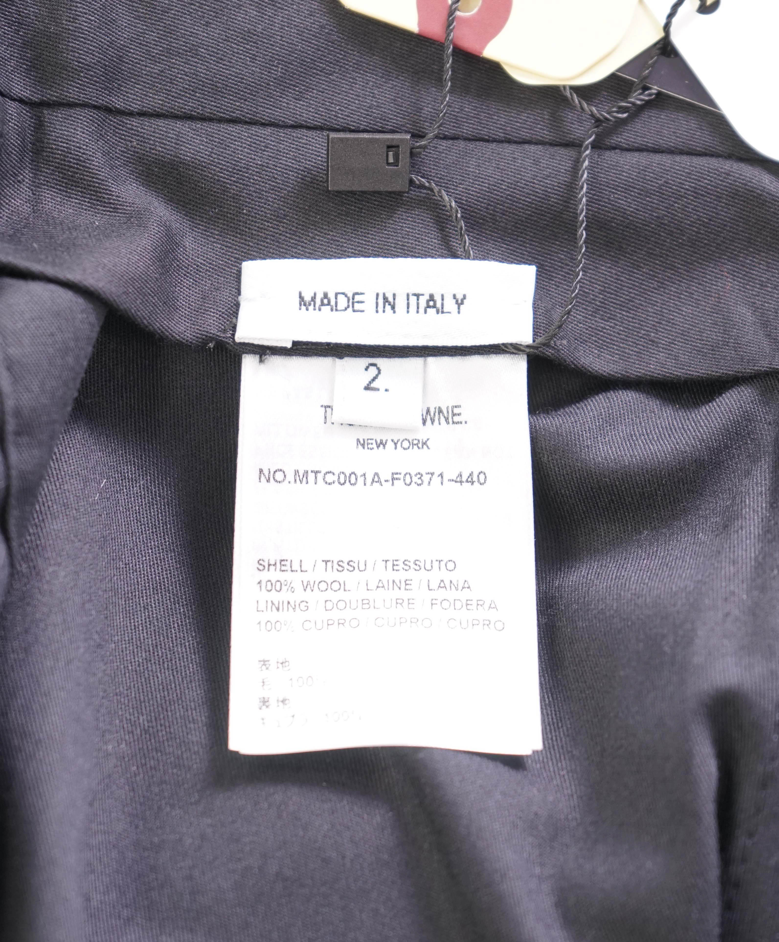$3,200 THOM BROWNE - 120's Blue Twill Dress Pants Side Tab Pants- (SZ 2) 32W