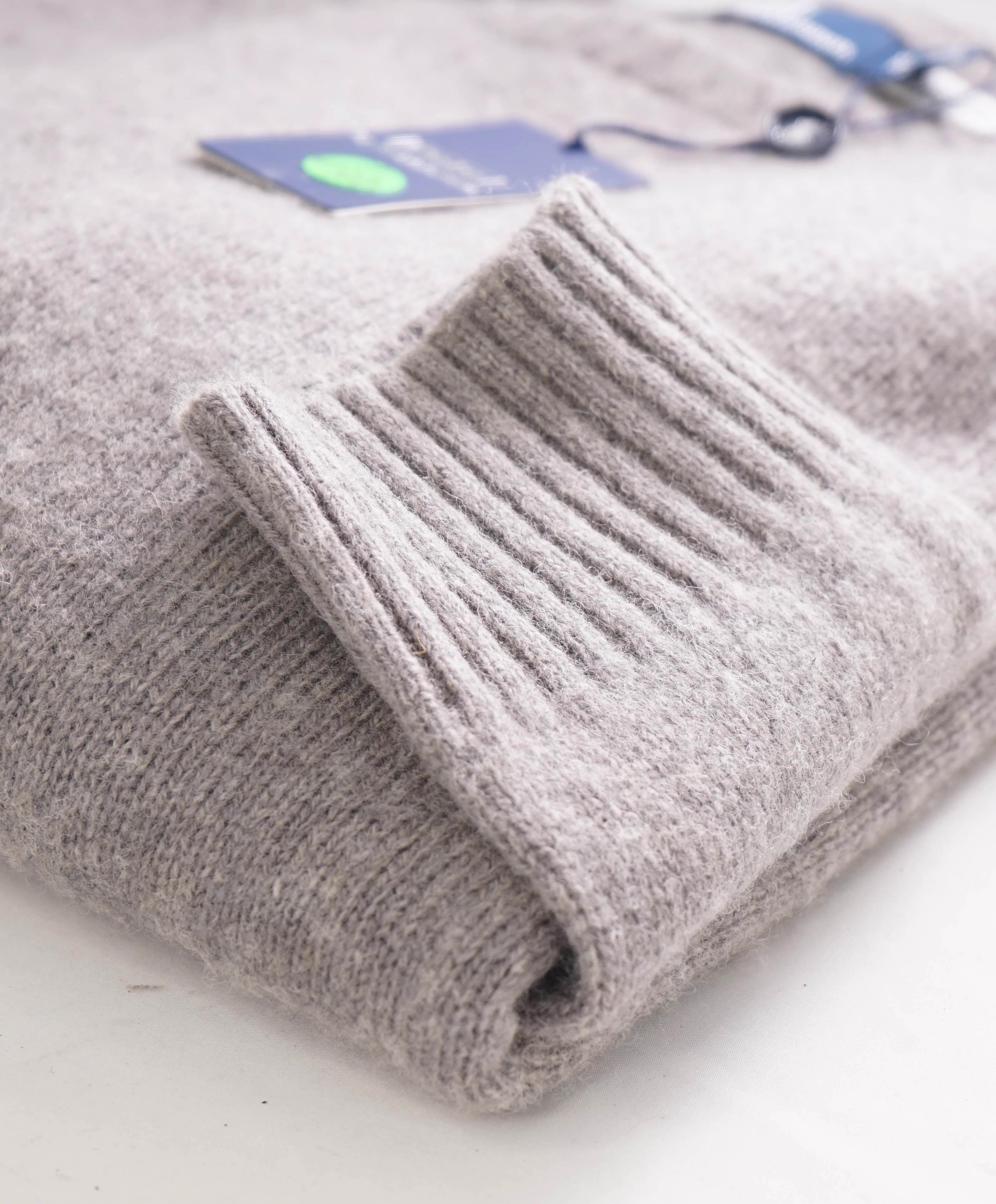 $348 POLO RALPH LAUREN - Gray Crewneck Premium Wool Suede Patch Sweater - XL