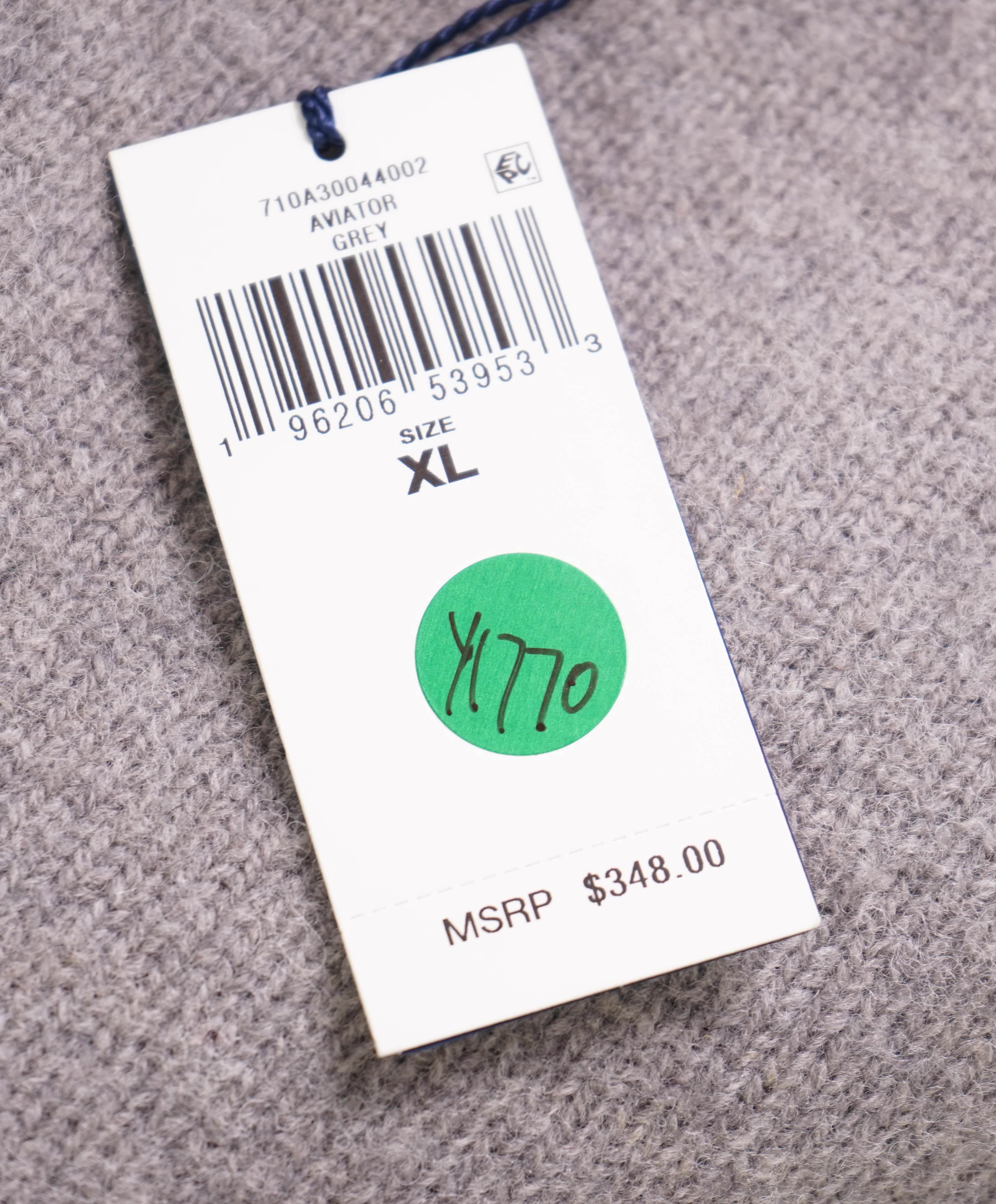 $348 POLO RALPH LAUREN - Gray Crewneck Premium Wool Suede Patch Sweater - XL