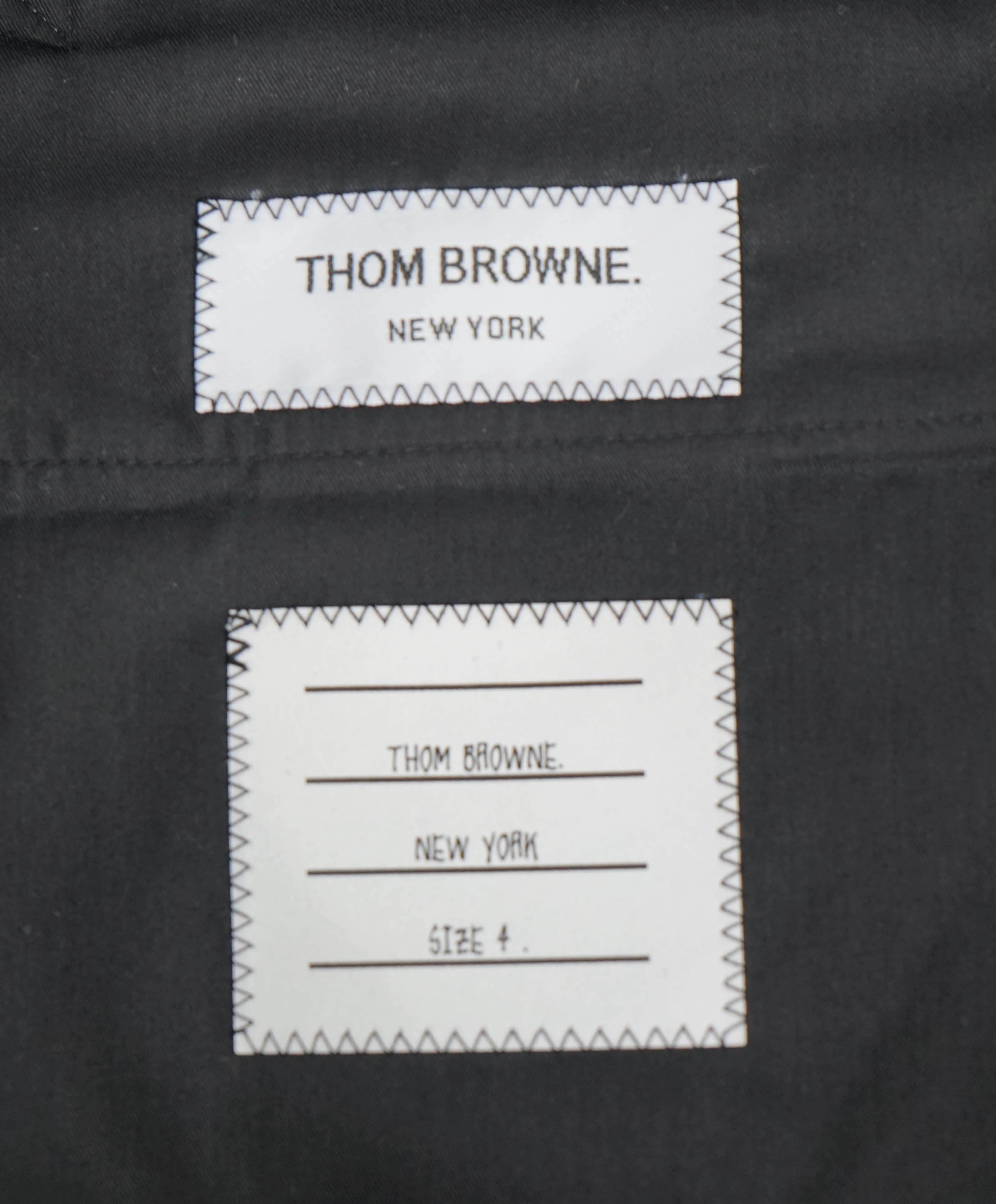 $3,200 THOM BROWNE - Gray CASHMERE Flannel Dress Pants Side Tab Pants- (SZ 4) 37W