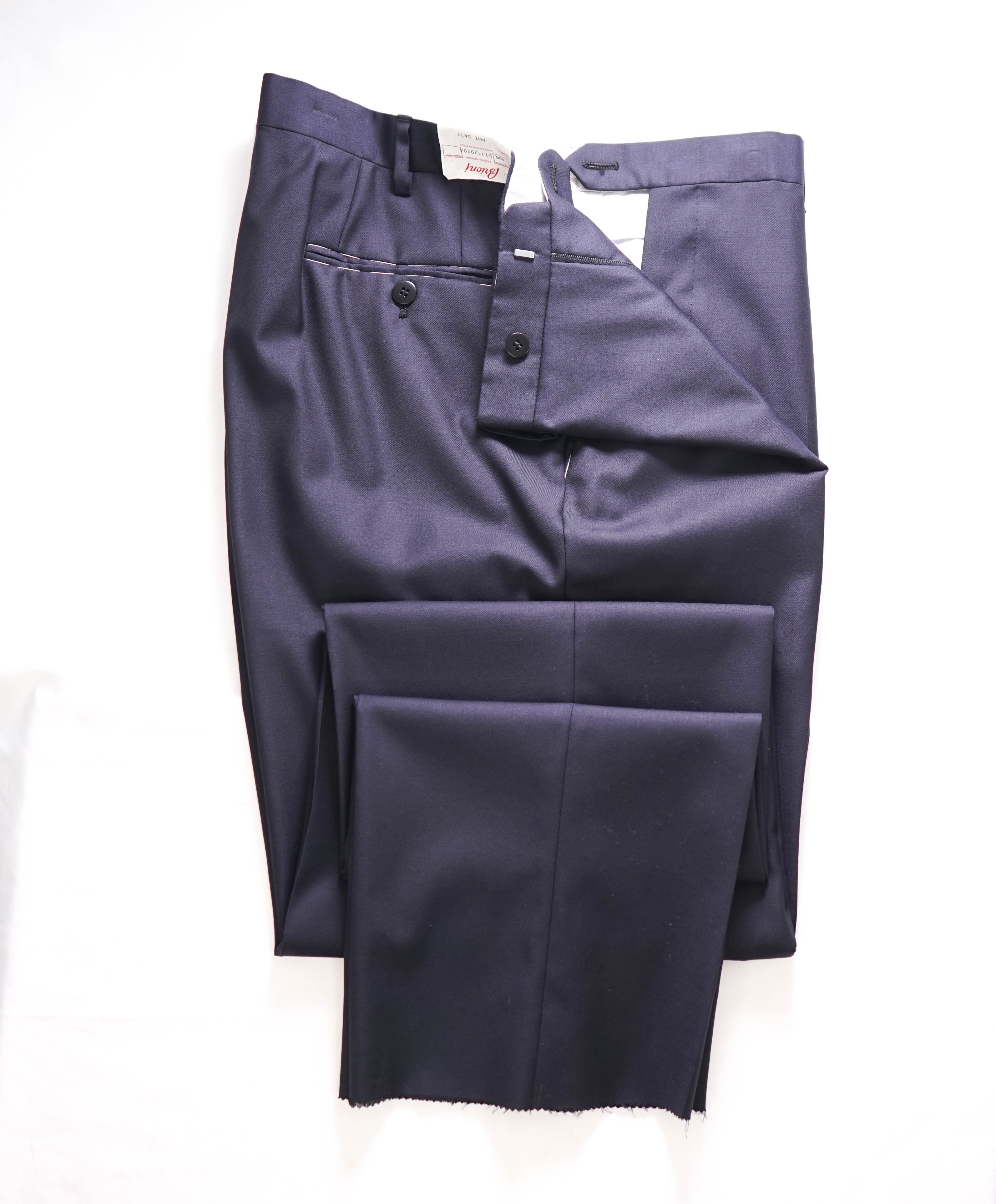 BRIONI - Super 150's SILK LINED "PHI" Navy Blue Dress Pants - 42W