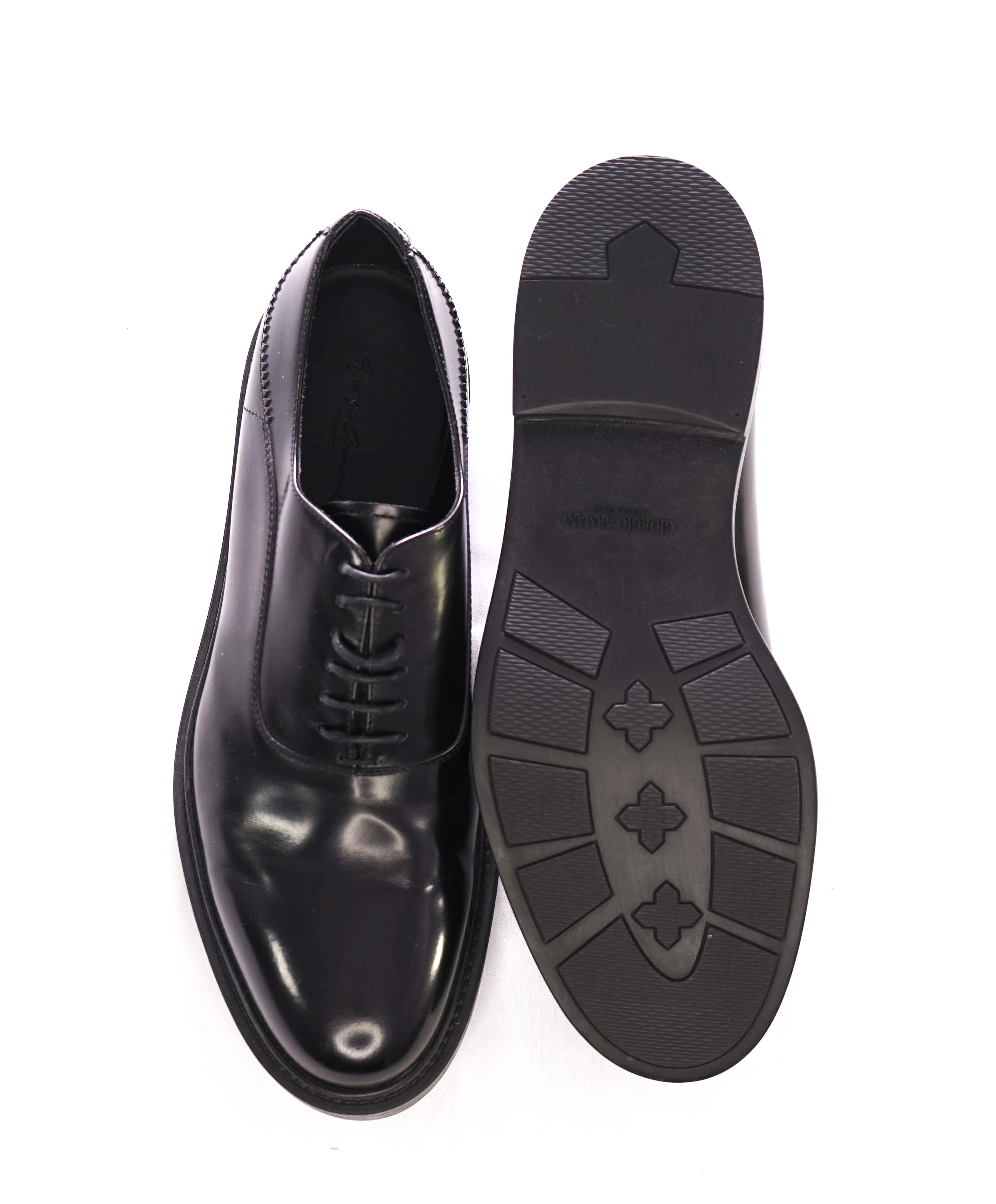 $895 GIORGIO ARMANI - Black LUG SOLE Oxfords W Round Toe - 11.5 US (10.5UK)