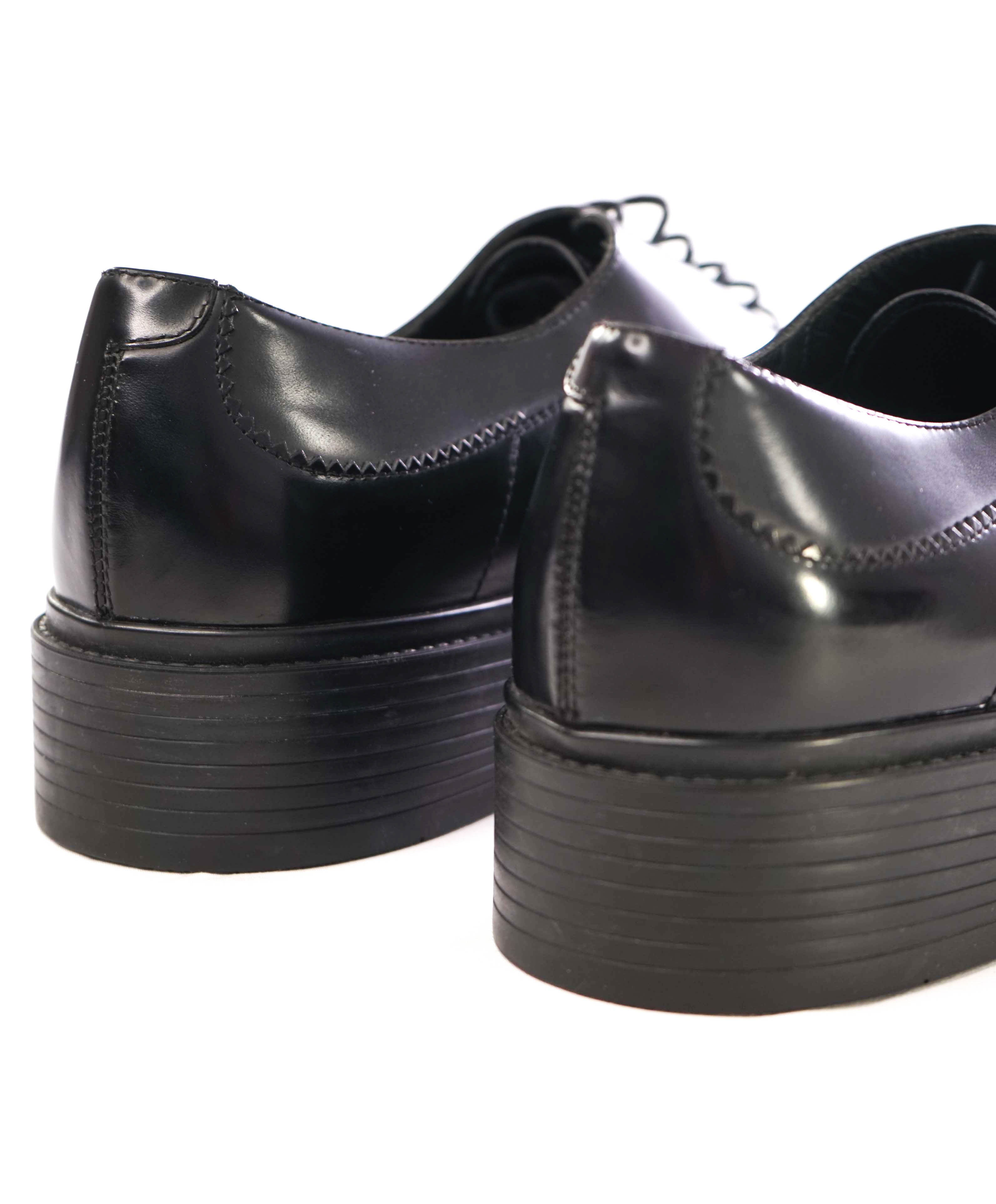 $895 GIORGIO ARMANI - Black LUG SOLE Oxfords W Round Toe - 11.5 US (10.5UK)