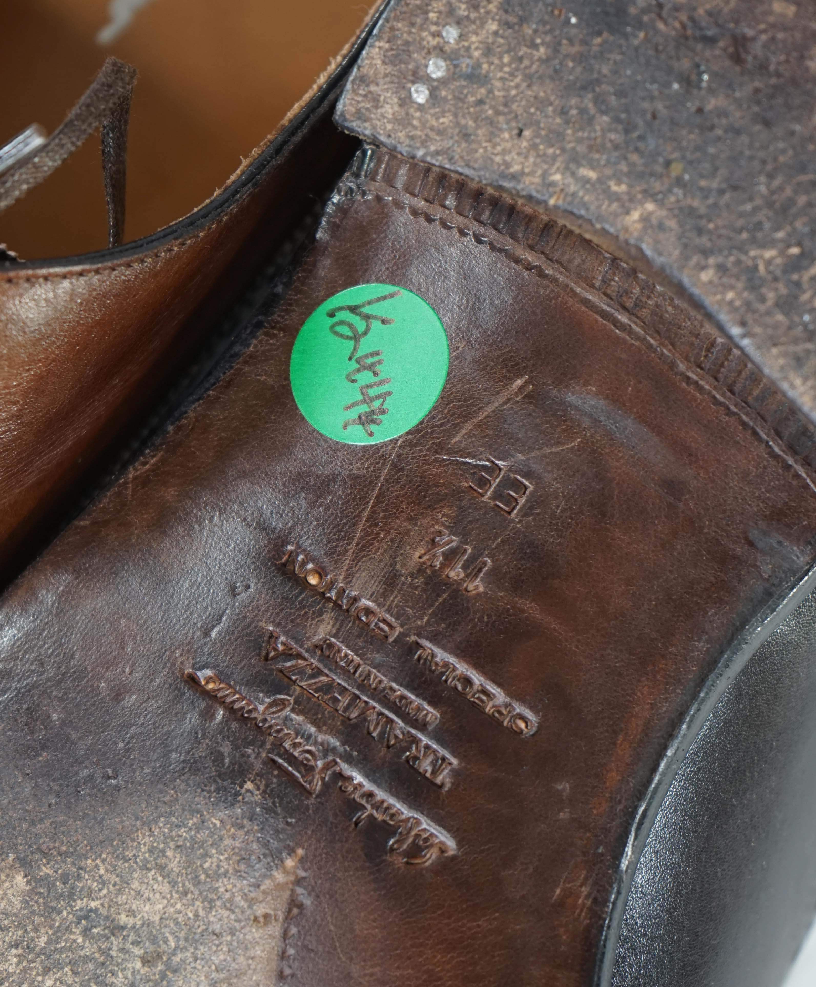 $1,250 SALVATORE FERRAGAMO - "TRAMEZZA SPECIAL EDITION" Brown Oxfords - 11.5 EE