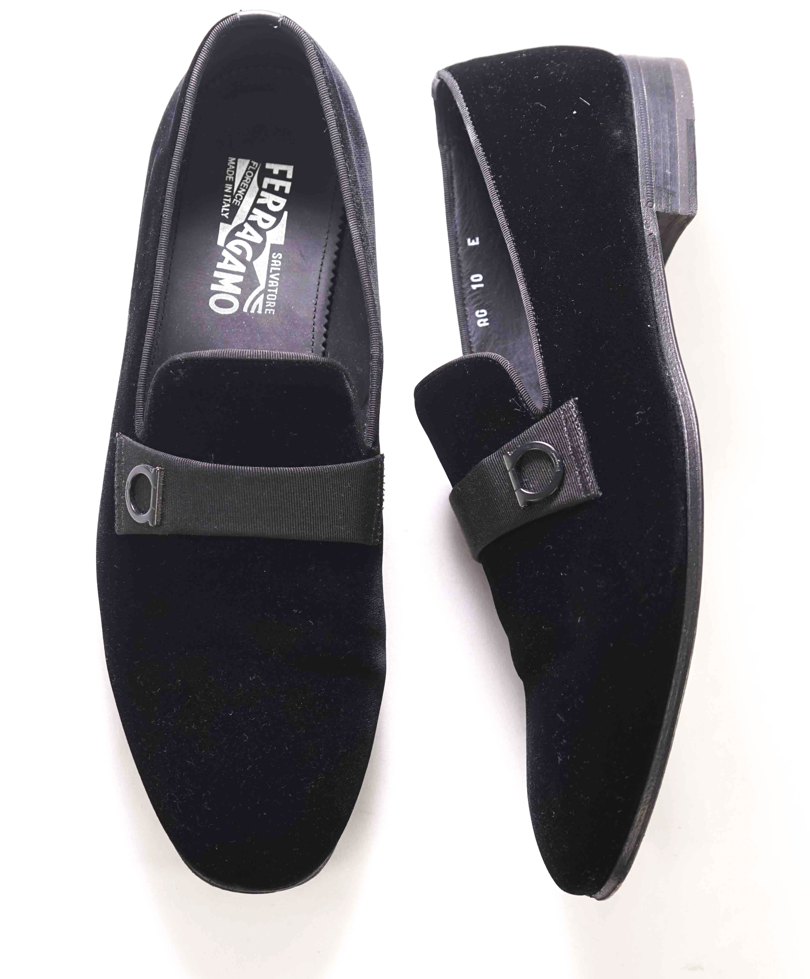 $950 SALVATORE FERRAGAMO - *LAPO * Velvet GANCINI Smoking Loafer - 10 E US