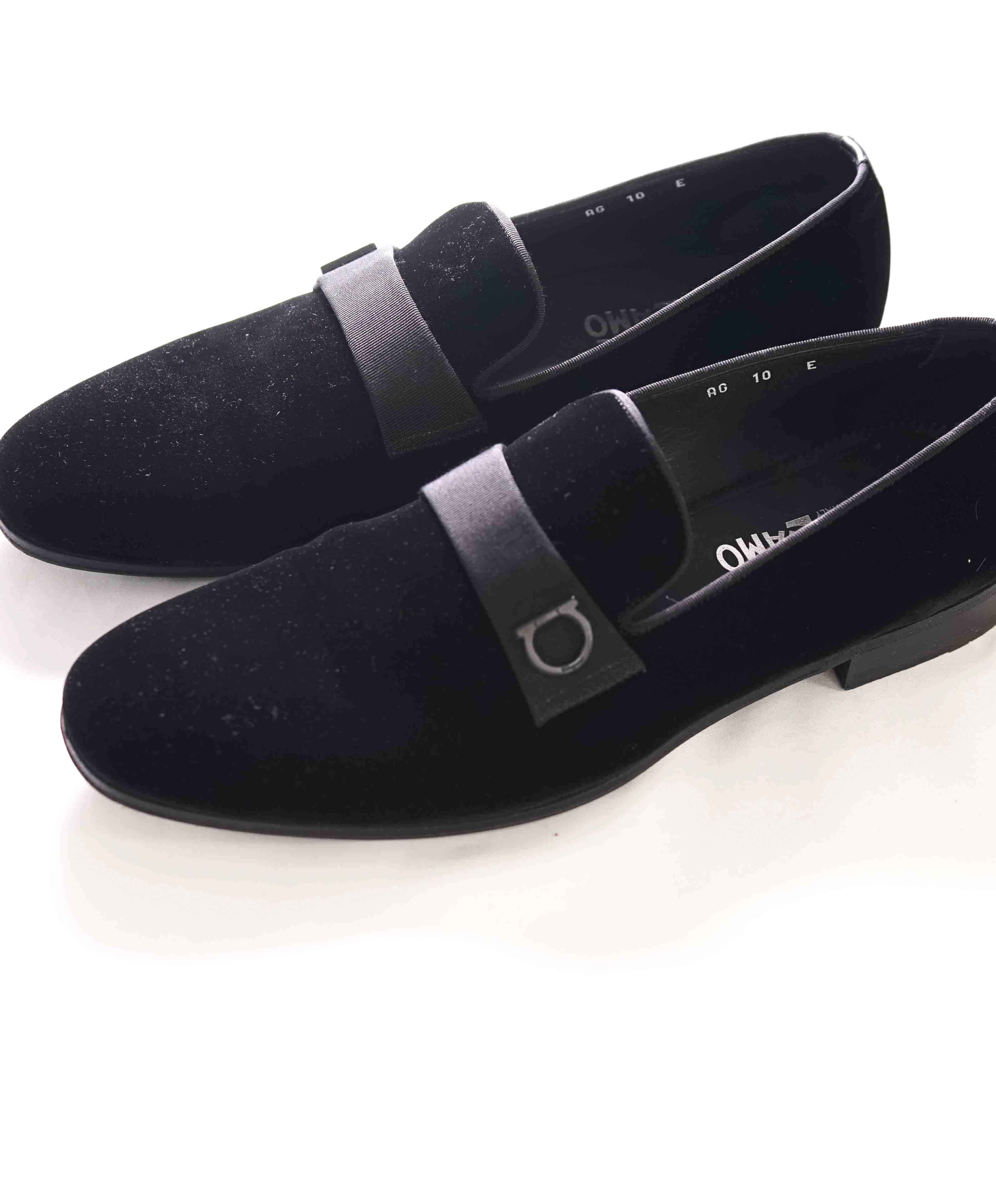 $950 SALVATORE FERRAGAMO - *LAPO * Velvet GANCINI Smoking Loafer - 10 E US