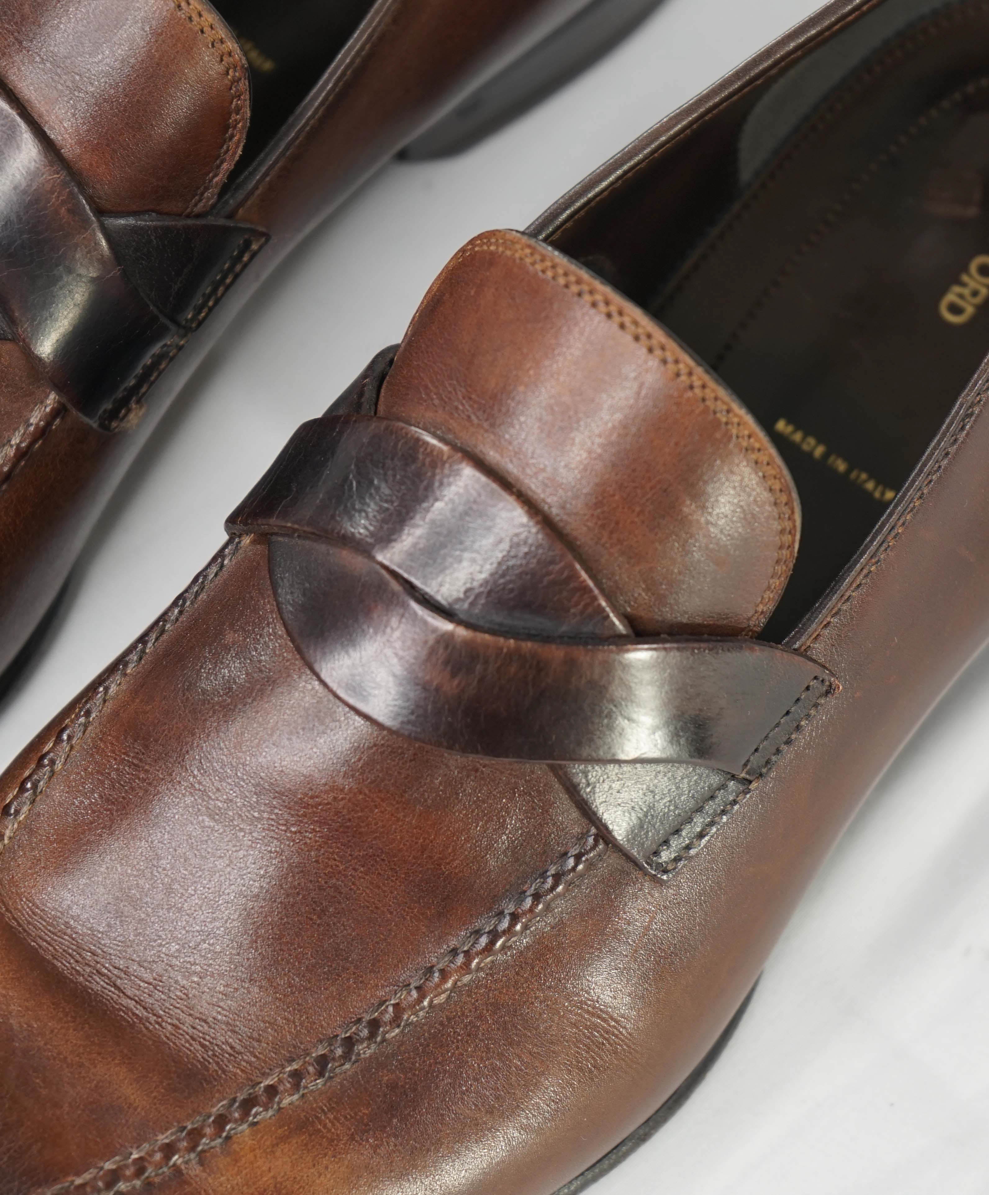 $1,790 TOM FORD - "TWIST" Brown Loafers - 10.5 US (10 T)