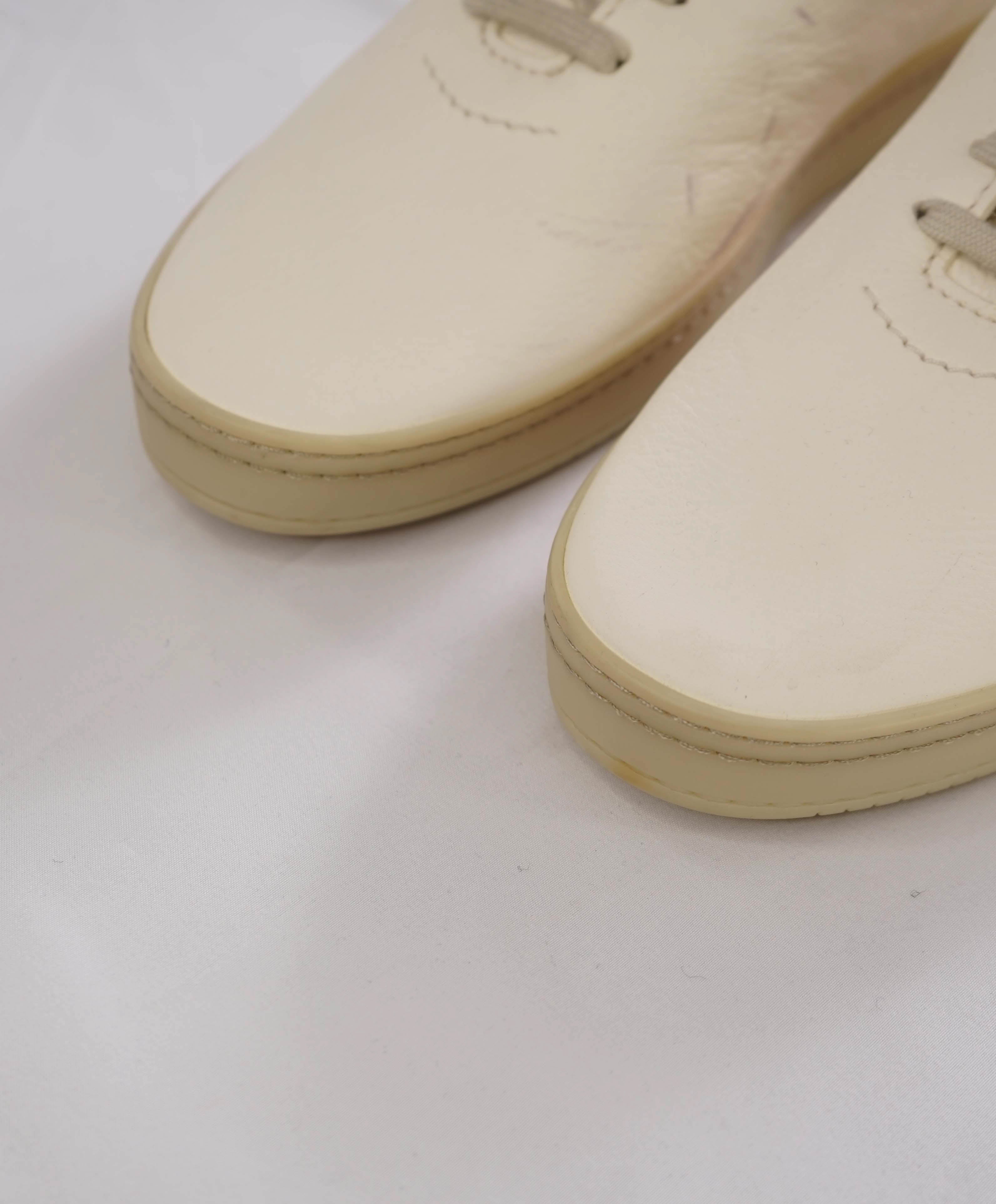 $1,720 BERLUTI PARIS- "SCRITTO" Leather Lace-Up Sneakers Ivory - 9.5 US (8.5 Stamped)