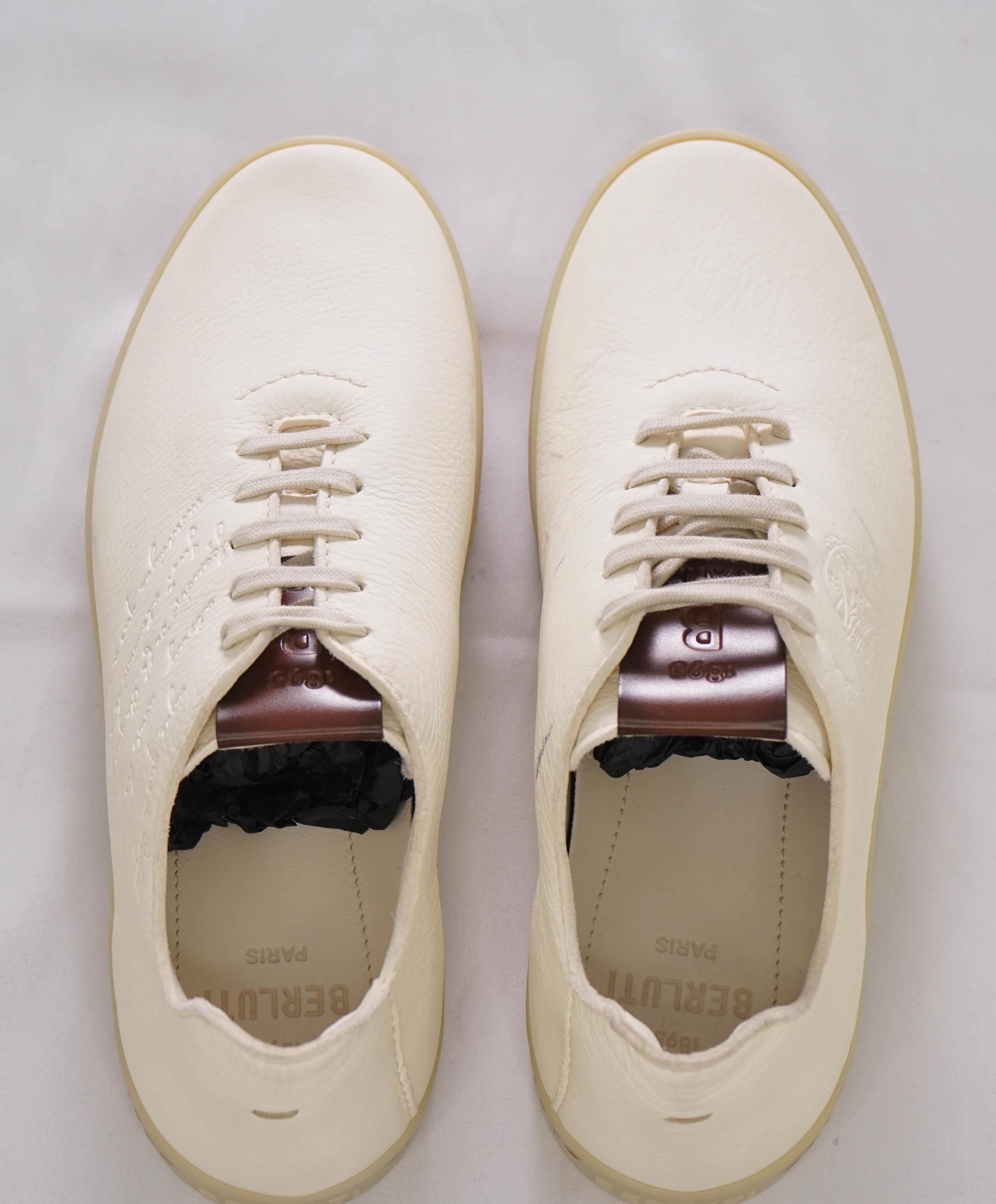 $1,720 BERLUTI PARIS- "SCRITTO" Leather Lace-Up Sneakers Ivory - 9.5 US (8.5 Stamped)