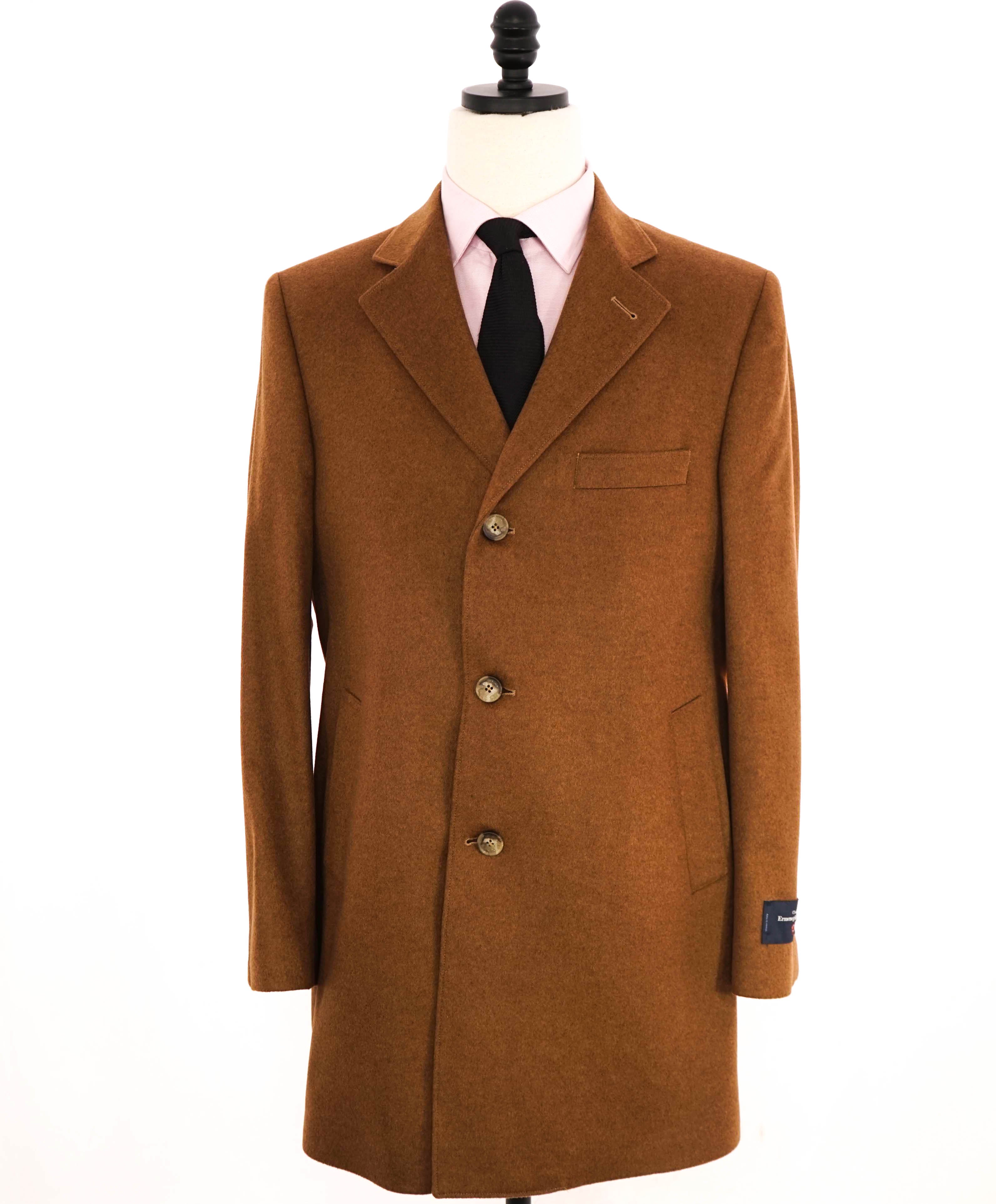 $1,795 ERMENEGILDO ZEGNA - By SAKS FIFTH AVENUE Camel Wool/Cashmere Coat - L (40R)