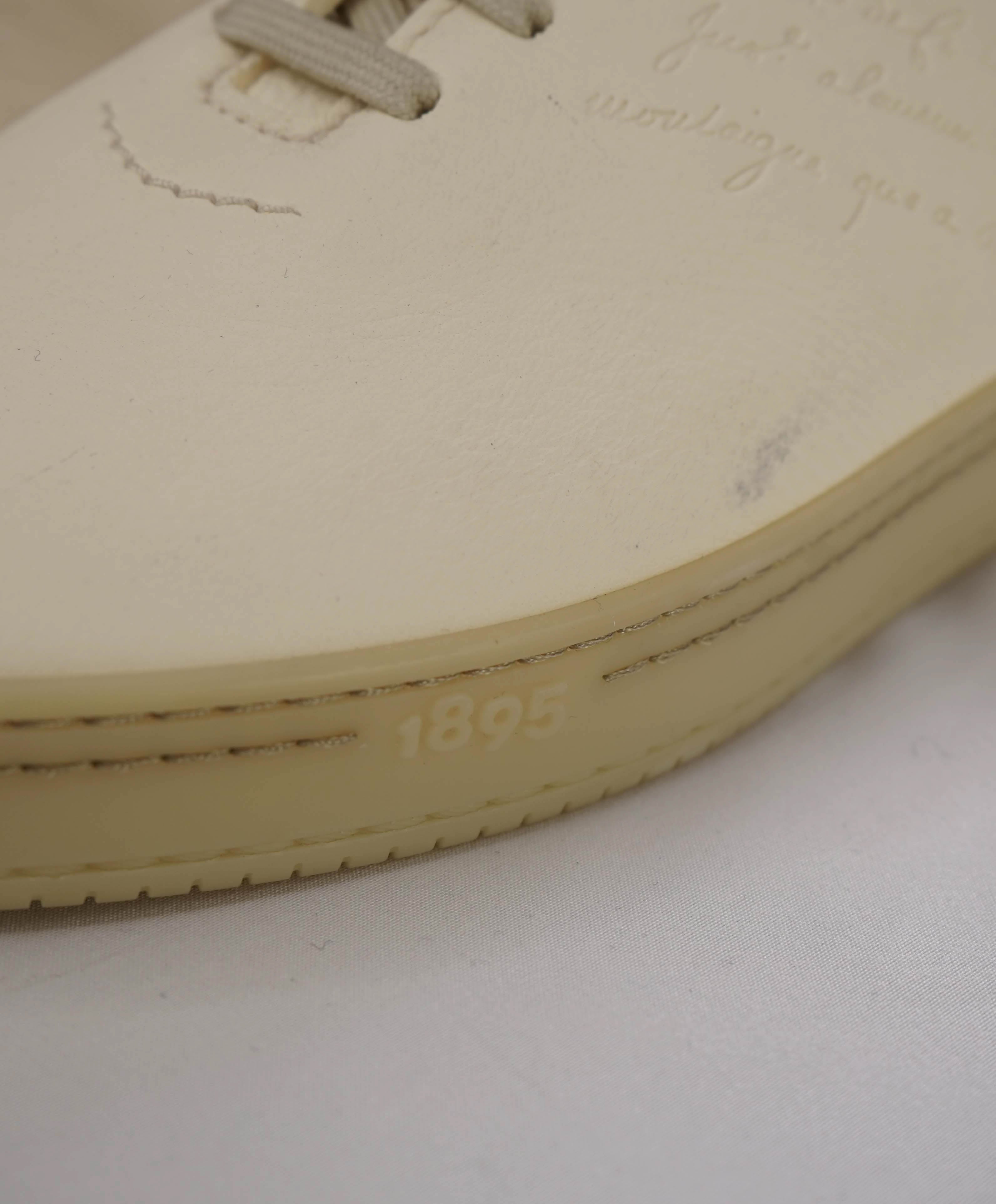 $1,720 BERLUTI PARIS- "SCRITTO" Leather Lace-Up Sneakers Ivory - 9.5 US (8.5 Stamped)